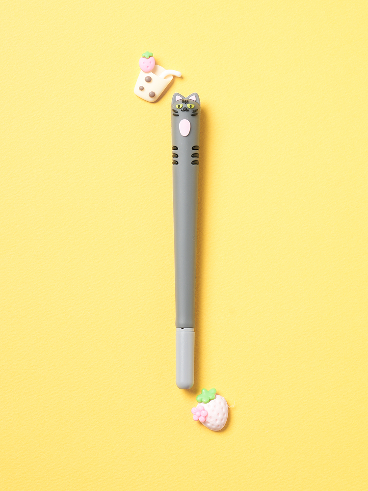 줄무늬 고양이 중성 젤펜 0.5 mm 검정