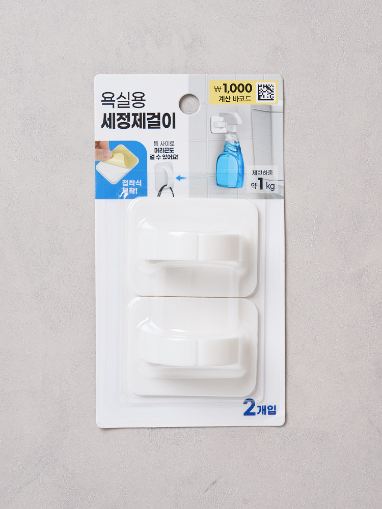 욕실용 접착식 다용도 걸이 후크 2개입