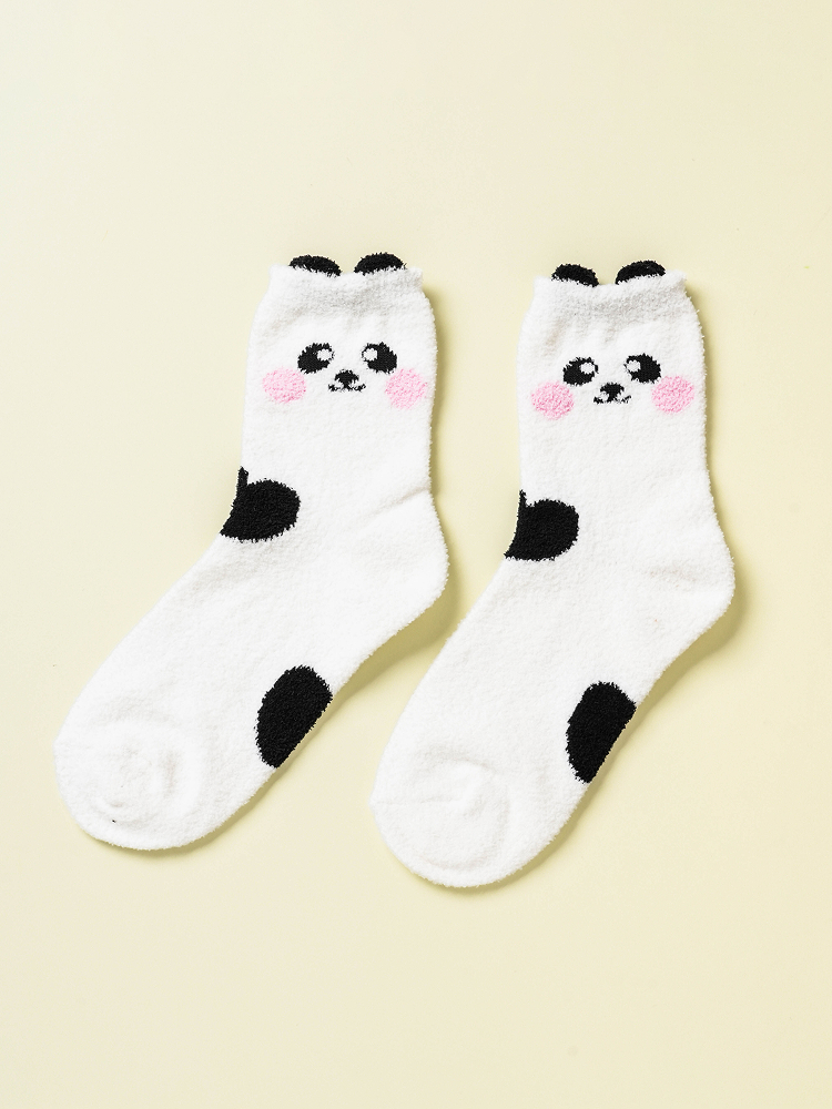 귀 달린 동물 수면 양말 팬더