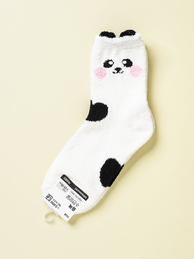 귀 달린 동물 수면 양말 팬더
