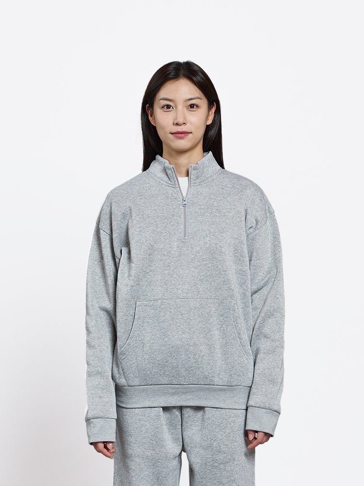 [공용]기모 하프 집업 S/M/L/XL/XXL 그레이