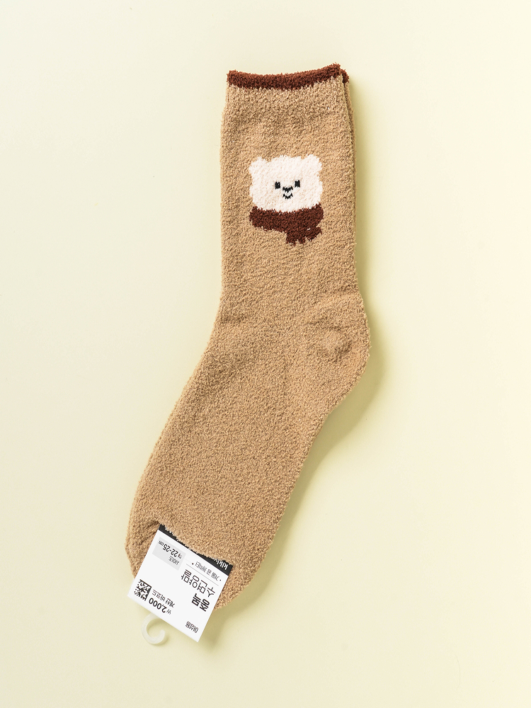 머플러 베어 수면 양말