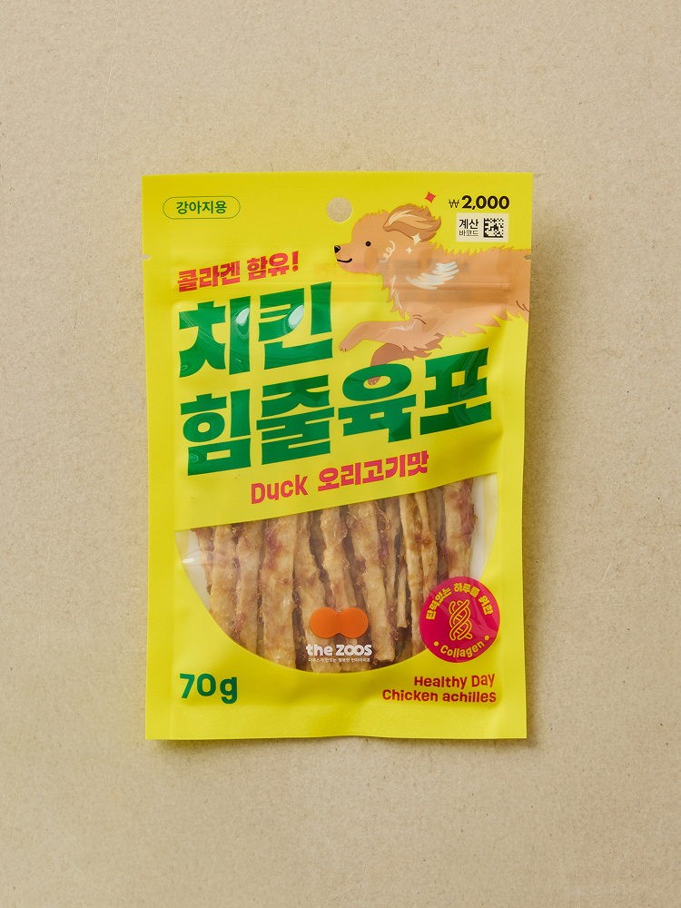 [펫] 더주스 치킨 힘줄 육포 오리고기 맛 70 g