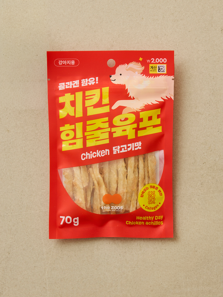 [펫] 더주스 치킨 힘줄 육포 닭고기 맛 70 g