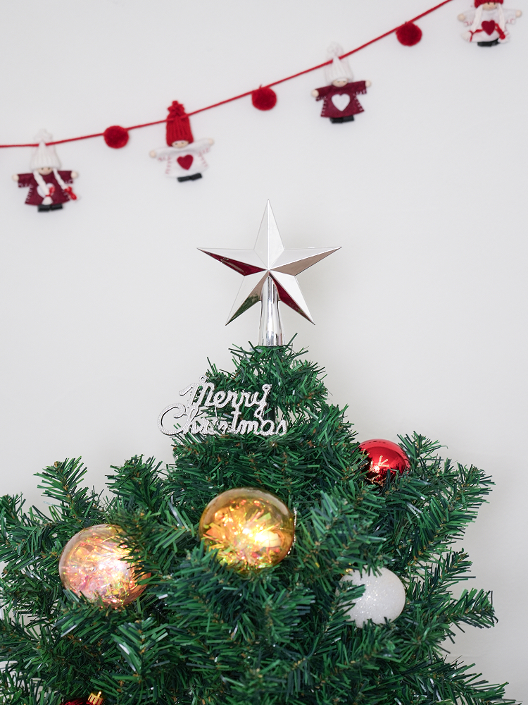 Набор декора Christmas at Home надпись и звезда серебро