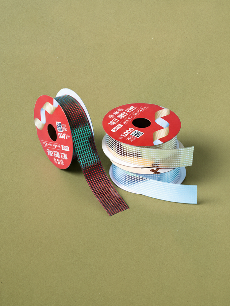 크리스마스앳홈 체크 리본 2.5 cm X 8 m