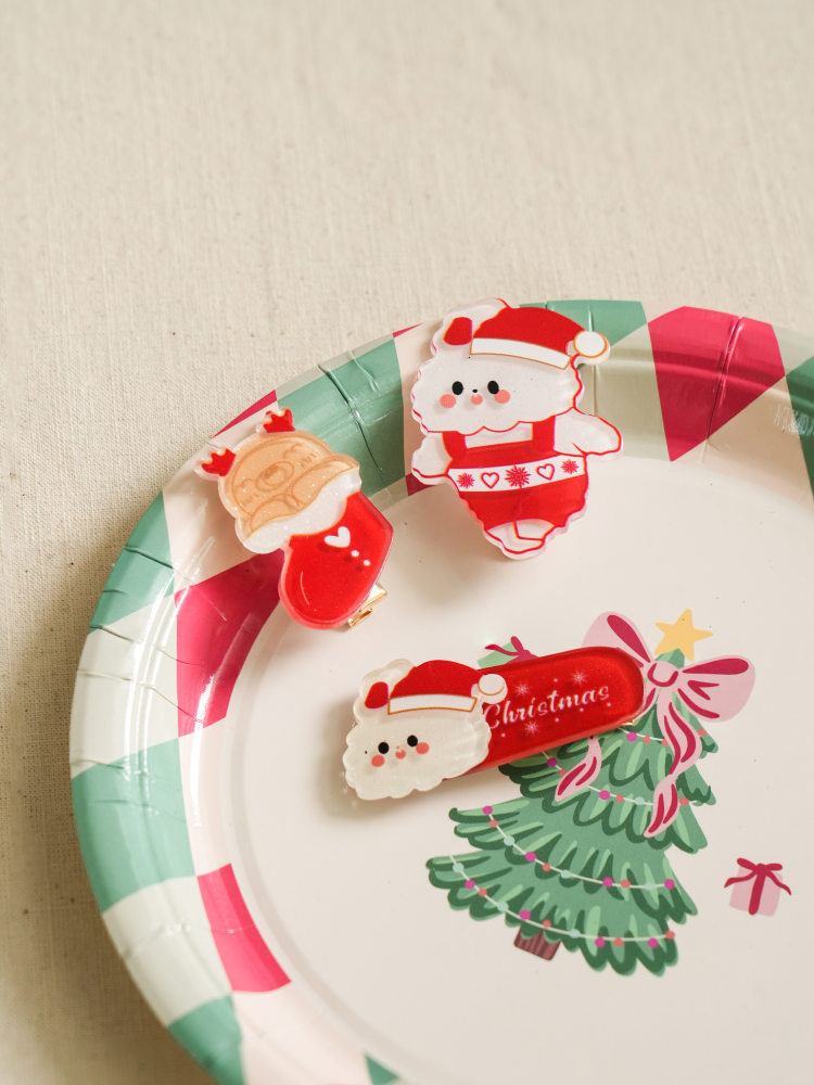 Заколки-крабы Зайчики Christmas@Home 3 шт.