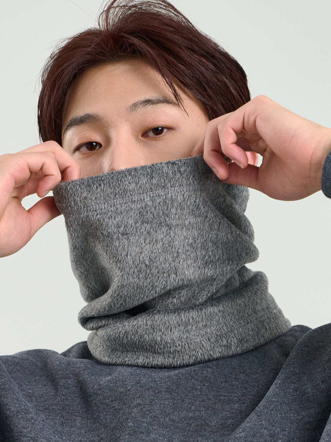 르까프 멜란지 넥워머 그레이