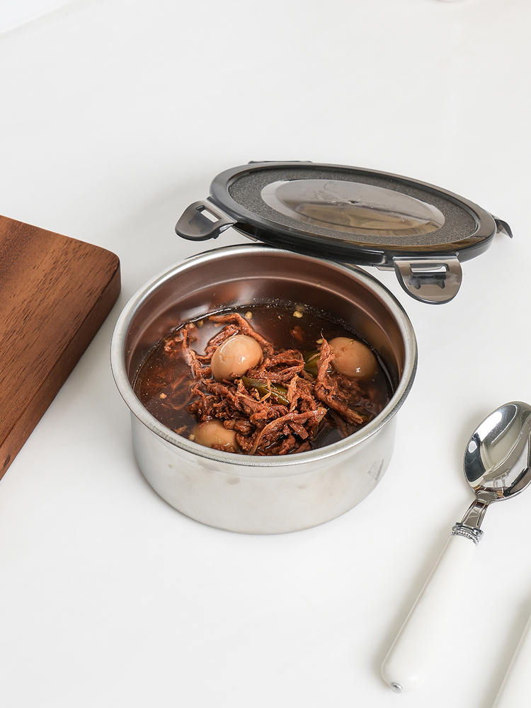 스텐 원형 밀폐 찬통 550 ml