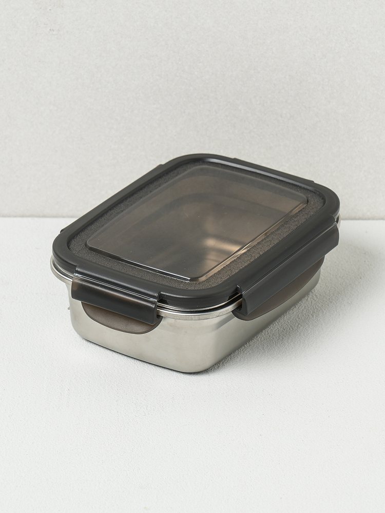 스텐 직사각 밀폐 찬통 570 ml