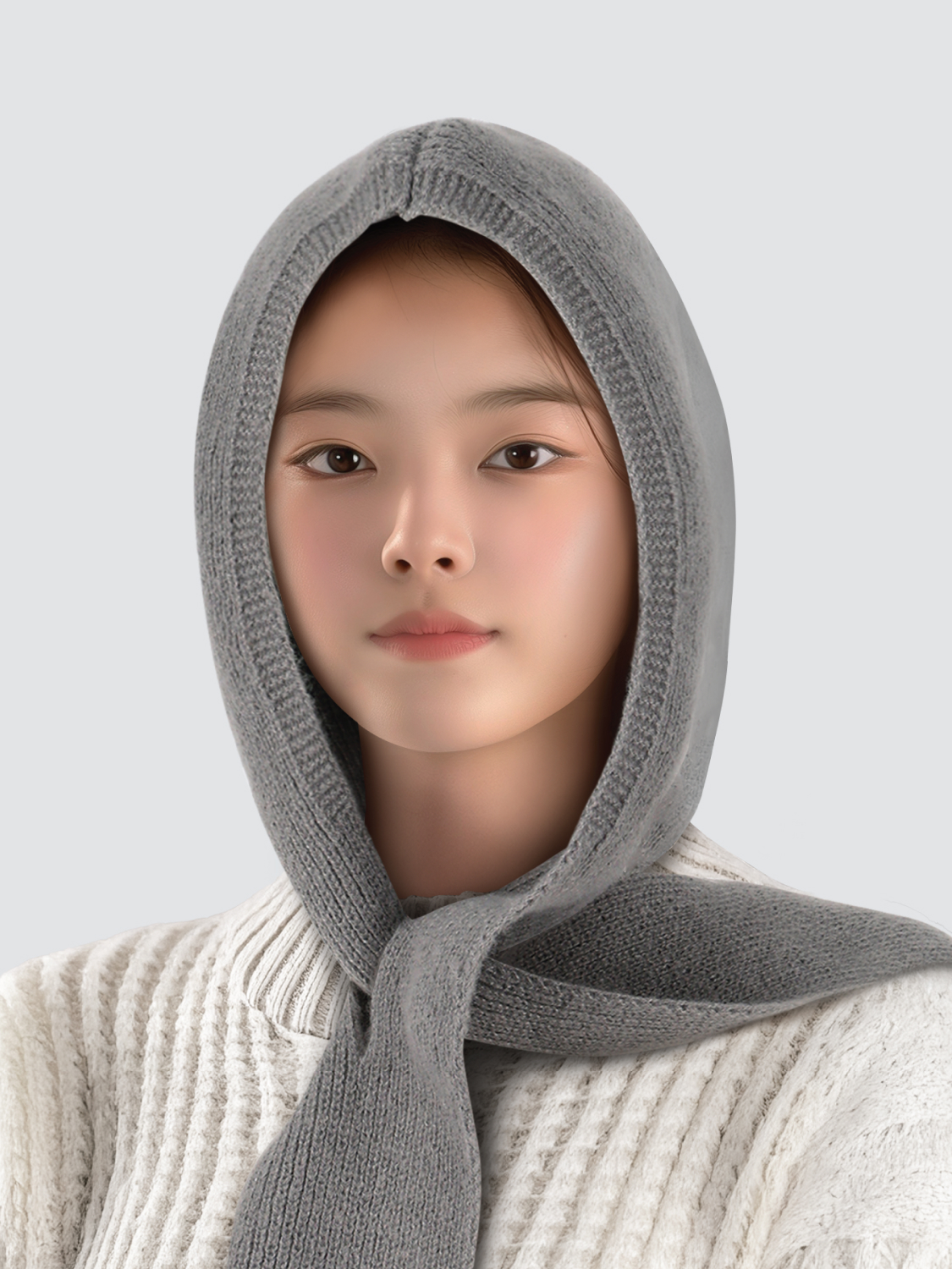 목도리형 바라클라바 그레이