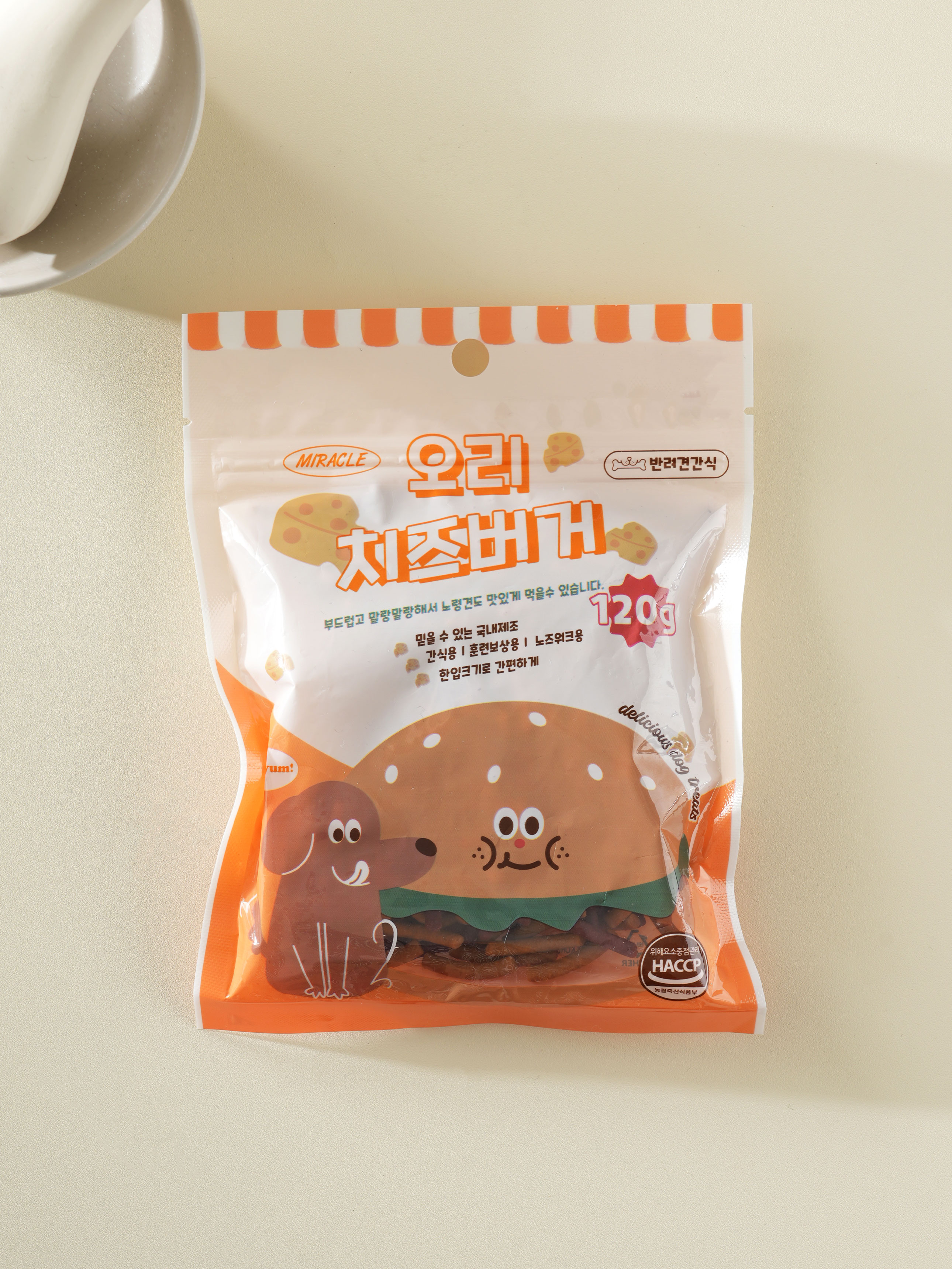 [펫] 강아지용 미라클 치즈 버거 120 g 오리
