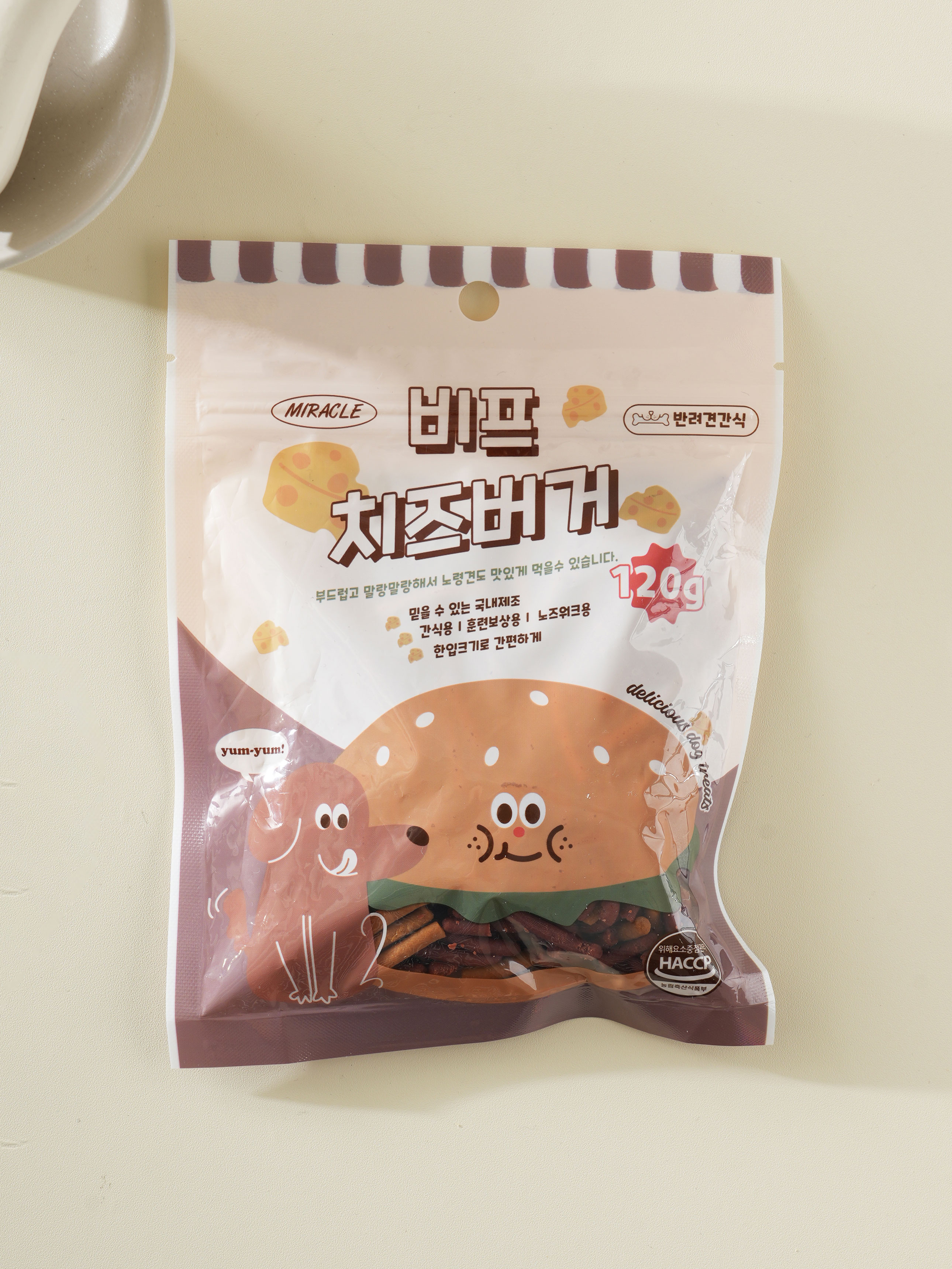 [펫] 강아지용 미라클 치즈 버거 120 g 비프