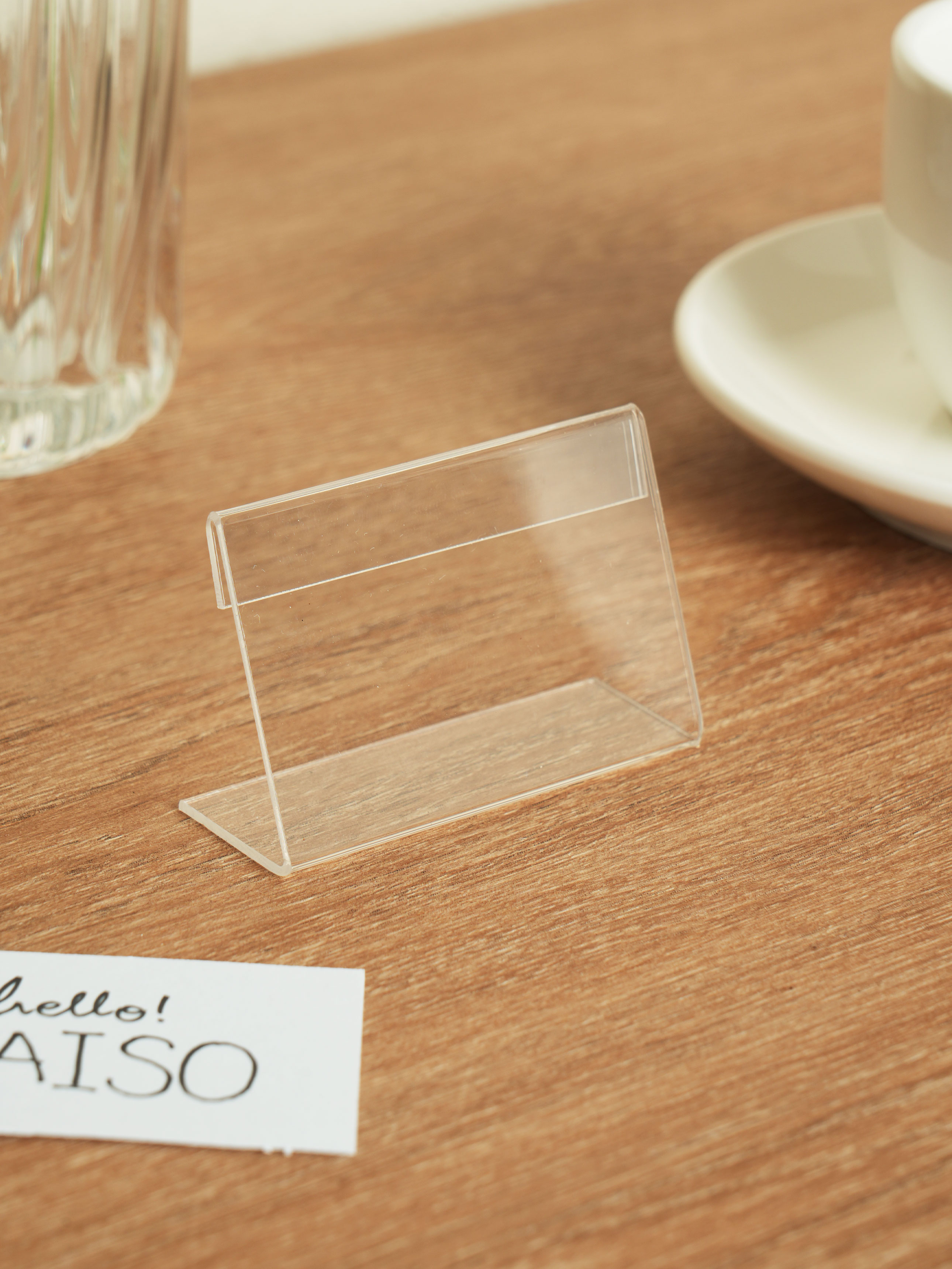 L형 가로형 투명 카드 스탠드 3개입 6.5 X 4 cm