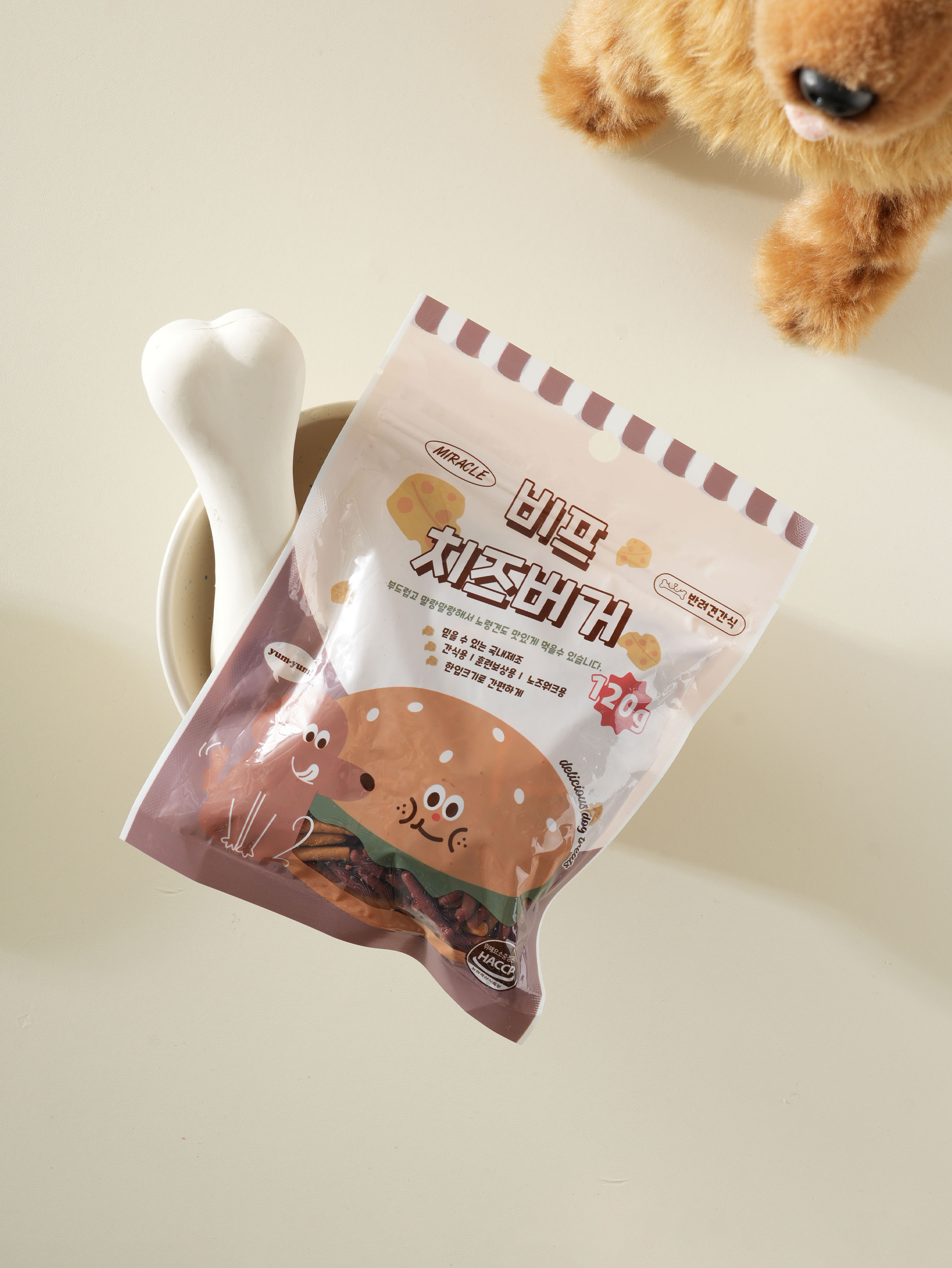 [펫] 강아지용 미라클 치즈 버거 120 g 비프