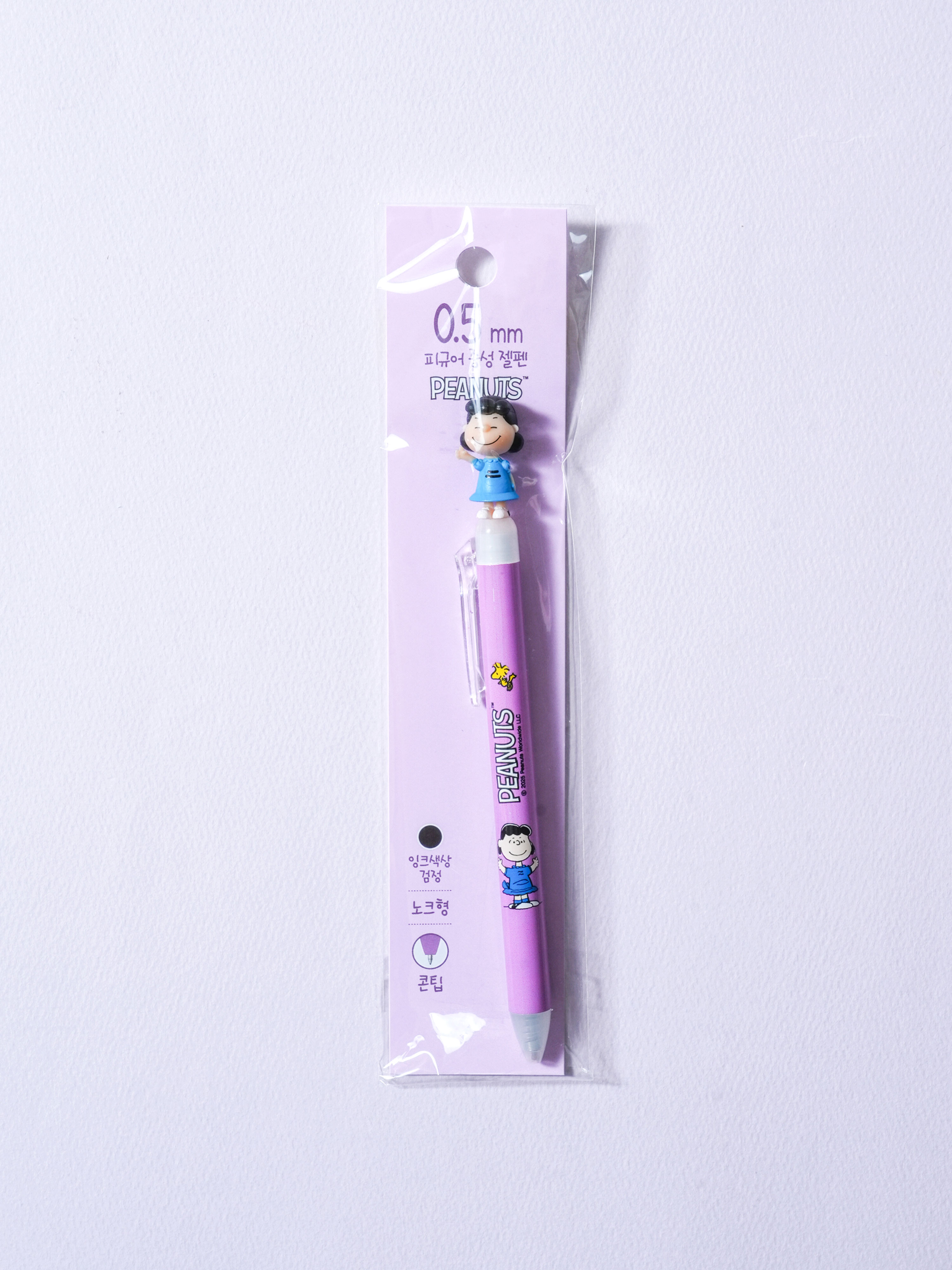 피너츠 피규어 젤펜 0.5 mm 블랙 루시 반 펠트