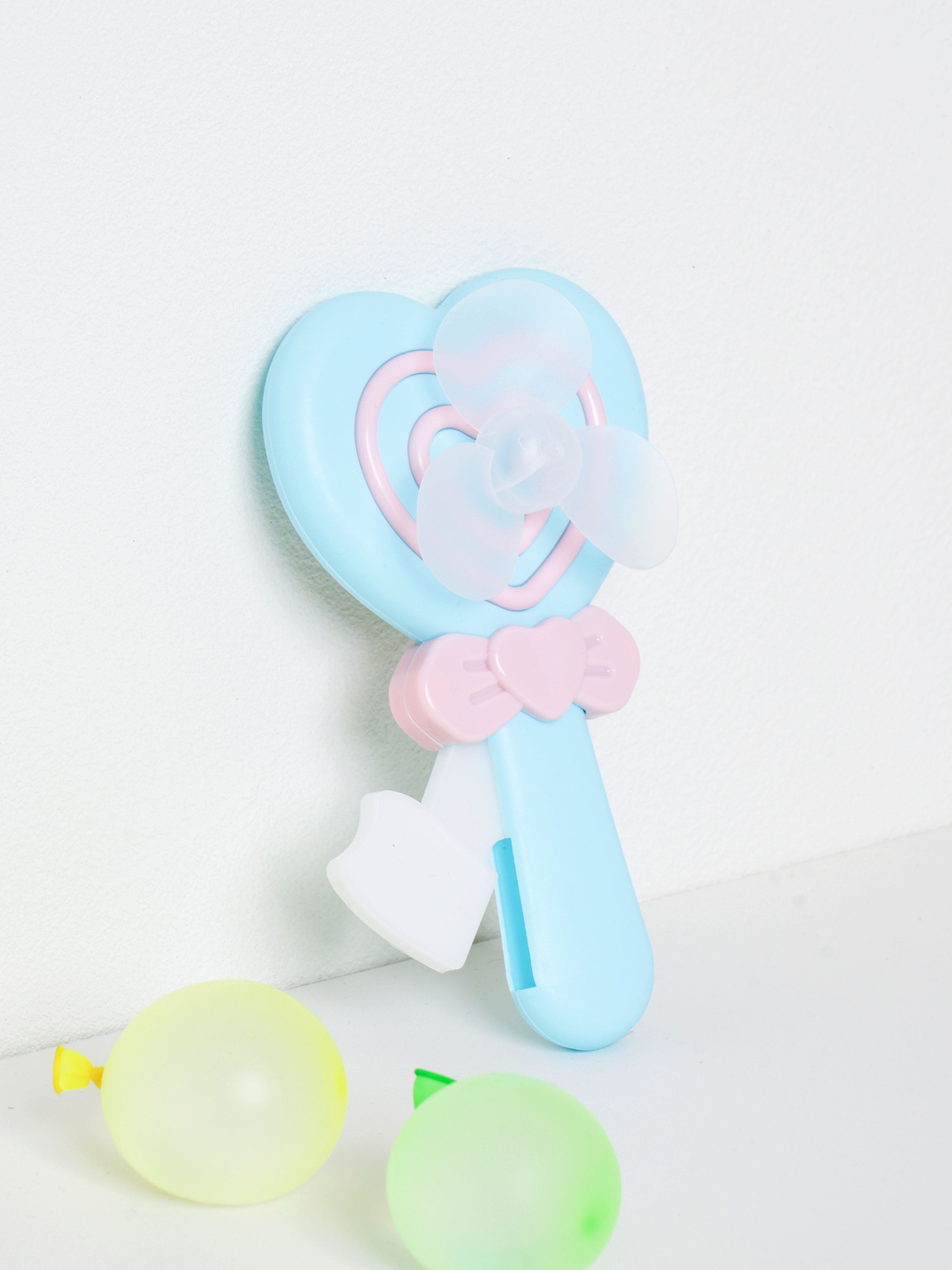 하트 모양 손 선풍기 블루