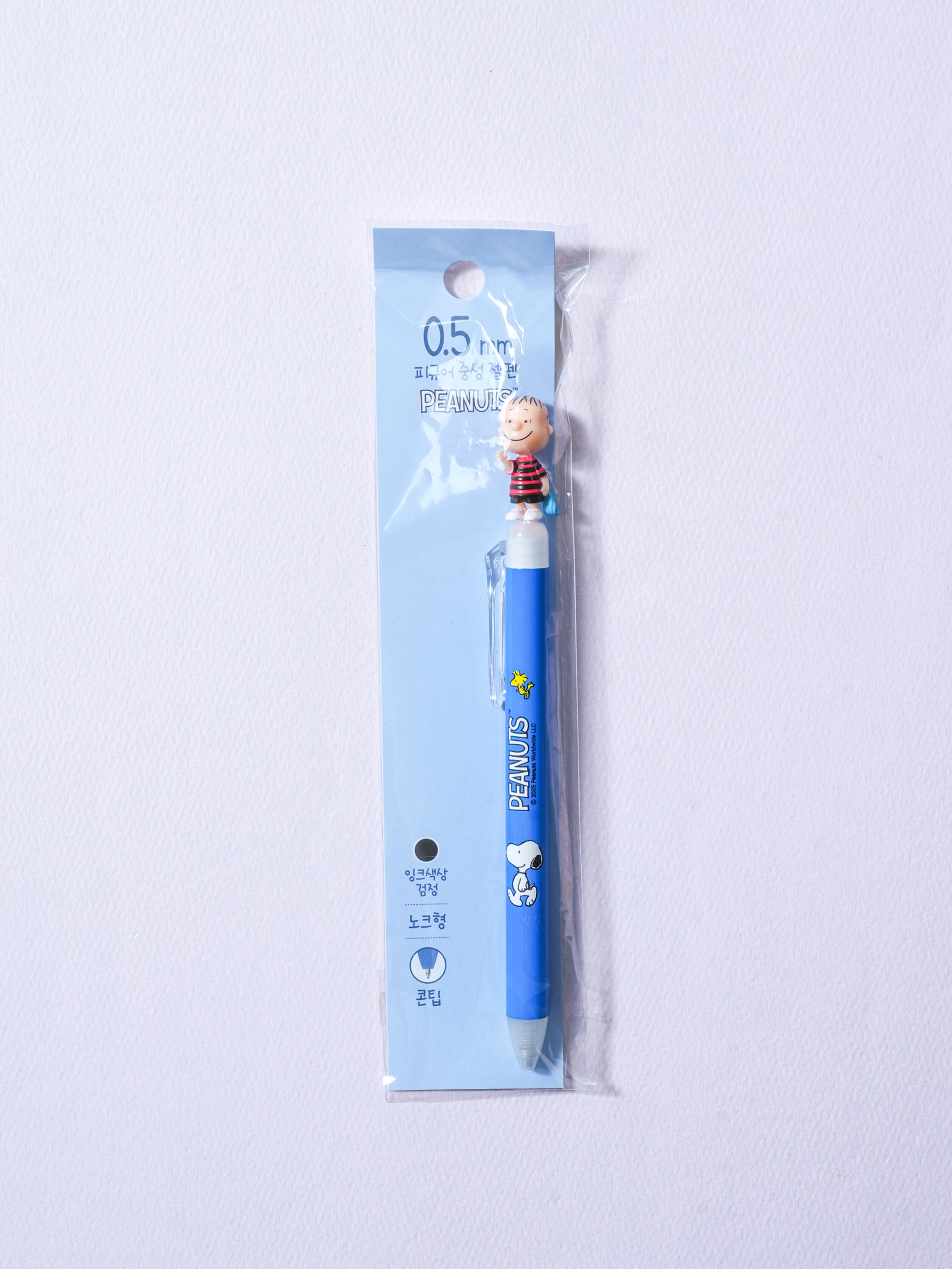 피너츠 피규어 젤펜 0.5 mm 블랙 라이너스