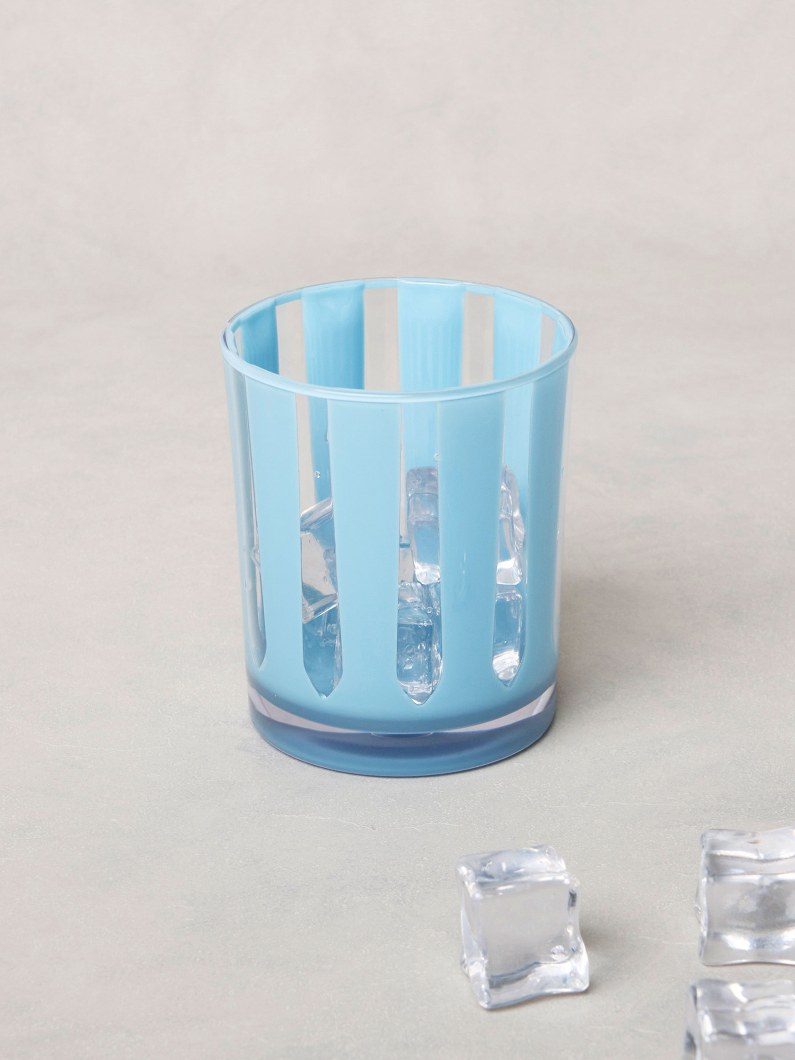 투톤 컬러 스트라이프 컵 430 ml 스카이블루