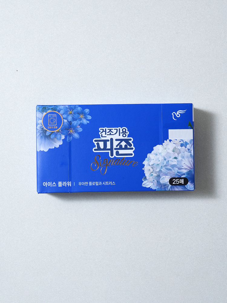 피죤 건조기 전용 섬유 유연제 시트 25매입 아이스플라워 향