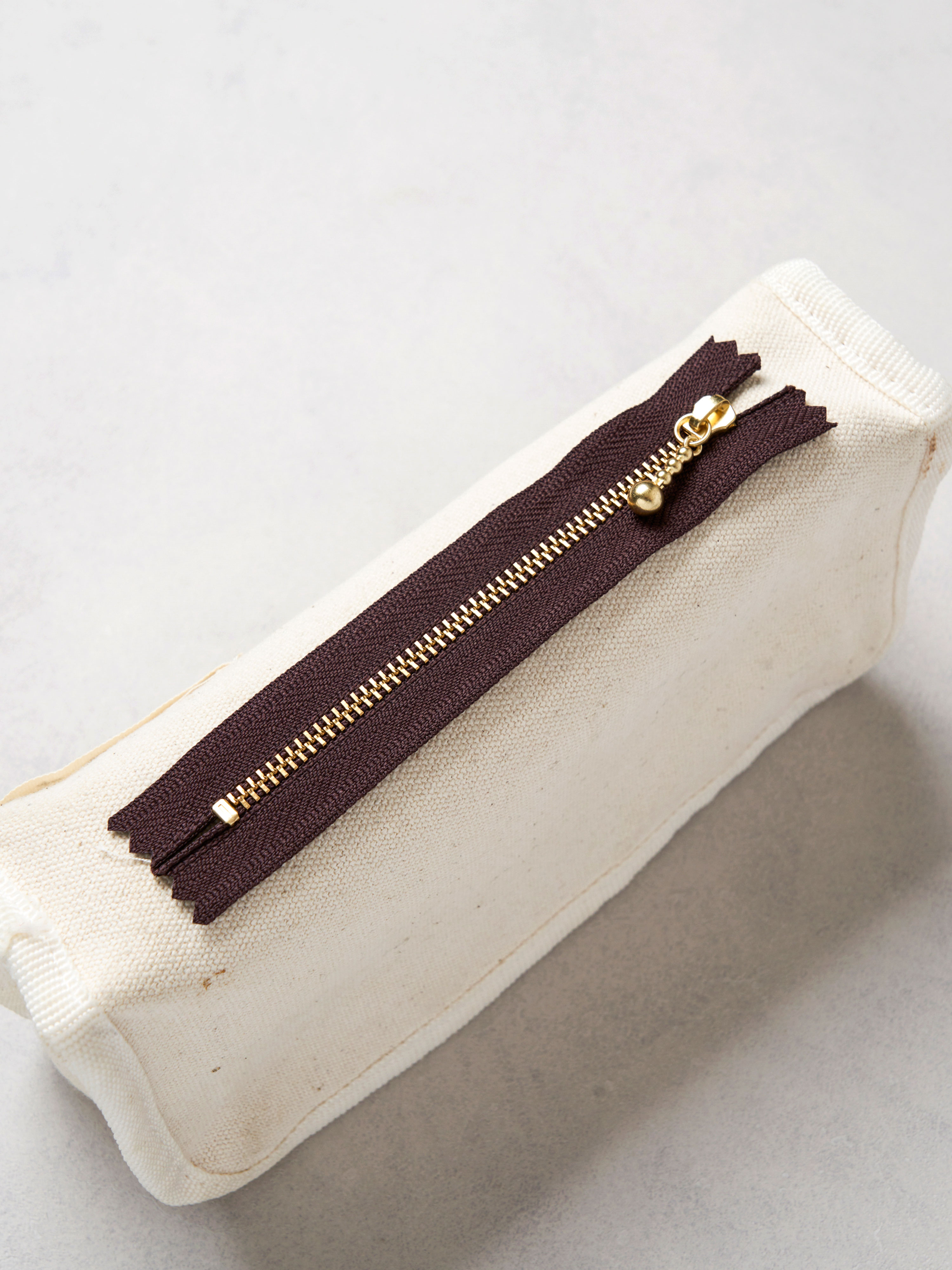 일본제 골드 지퍼 YKK 12 cm 브라운