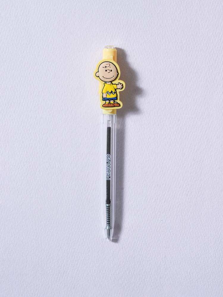 피너츠 찰리 브라운 회전식 마스코트 볼펜 0.5 mm 블랙