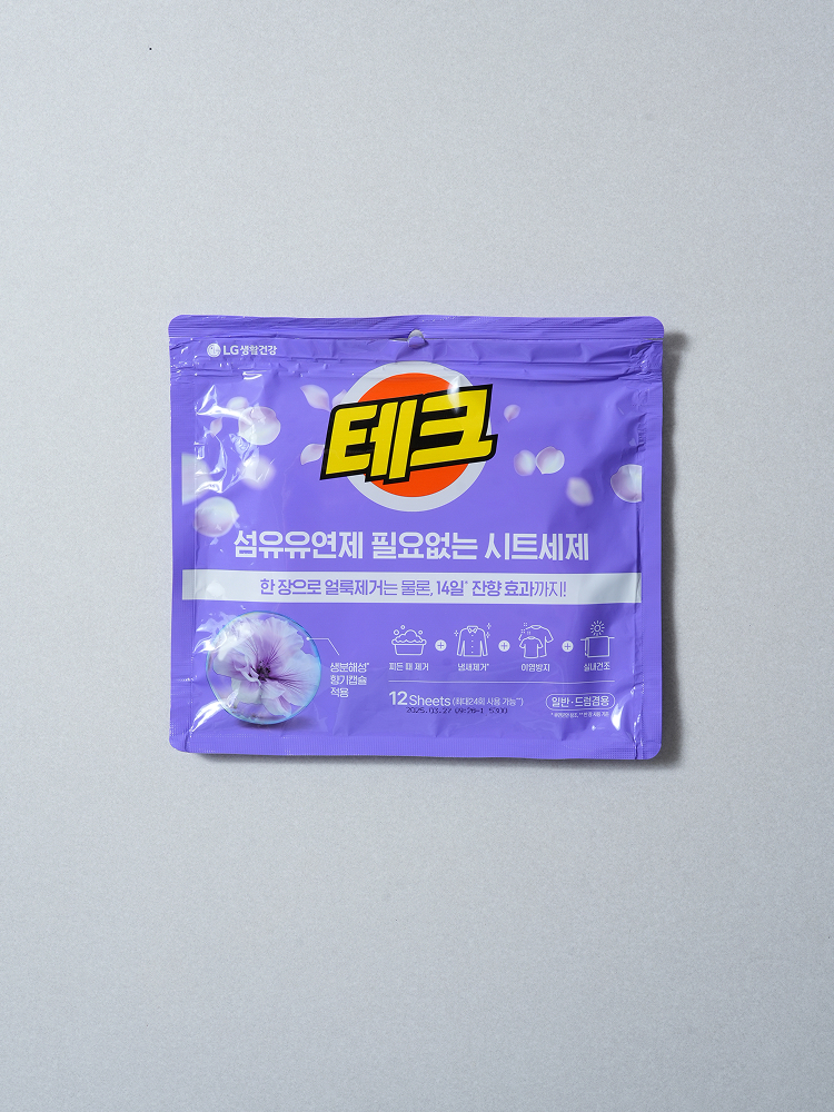 테크 섬유 유연제 시트 세제 12매입