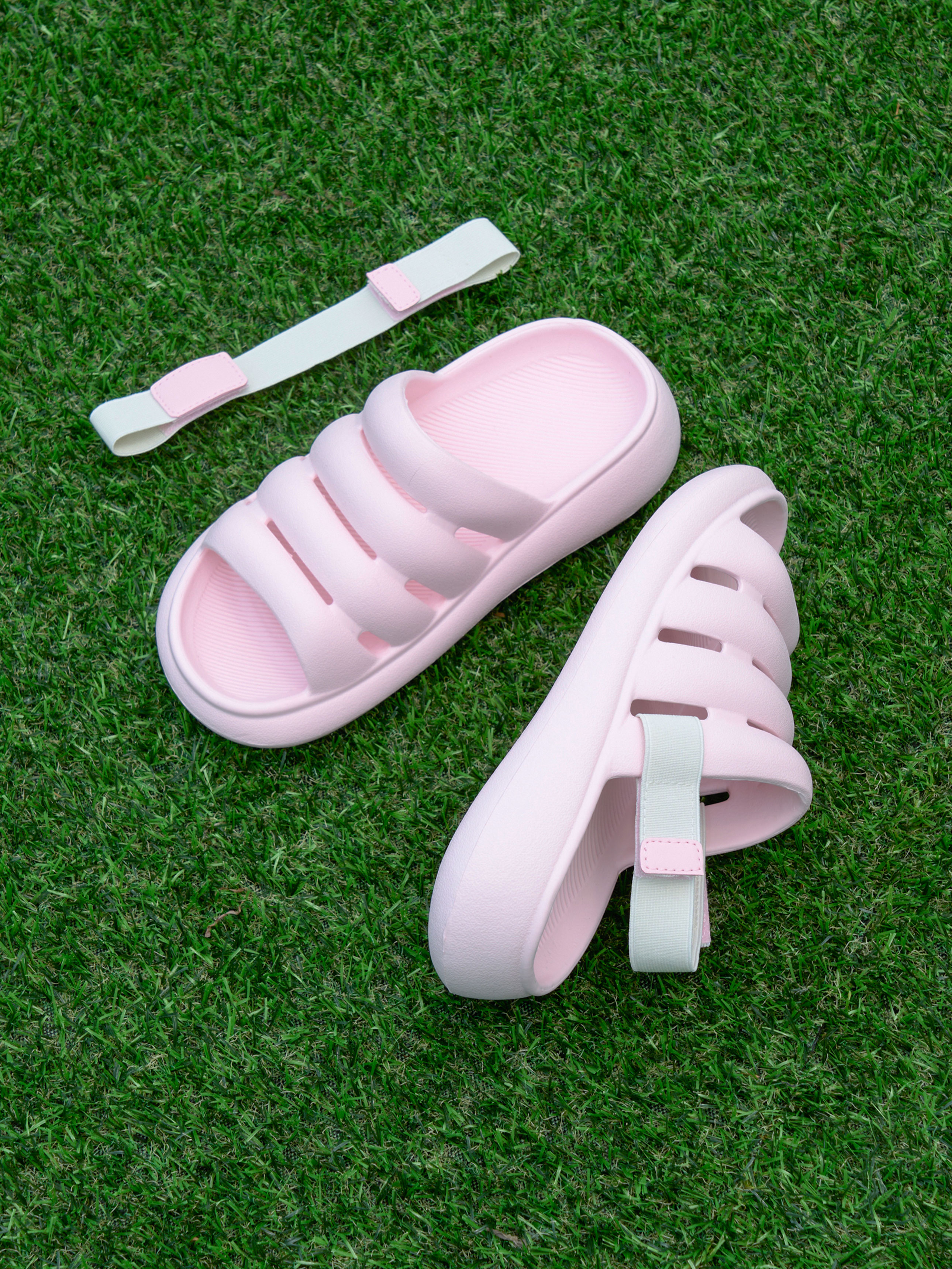 줄무늬 밴딩 샌들 230~250 mm 핑크