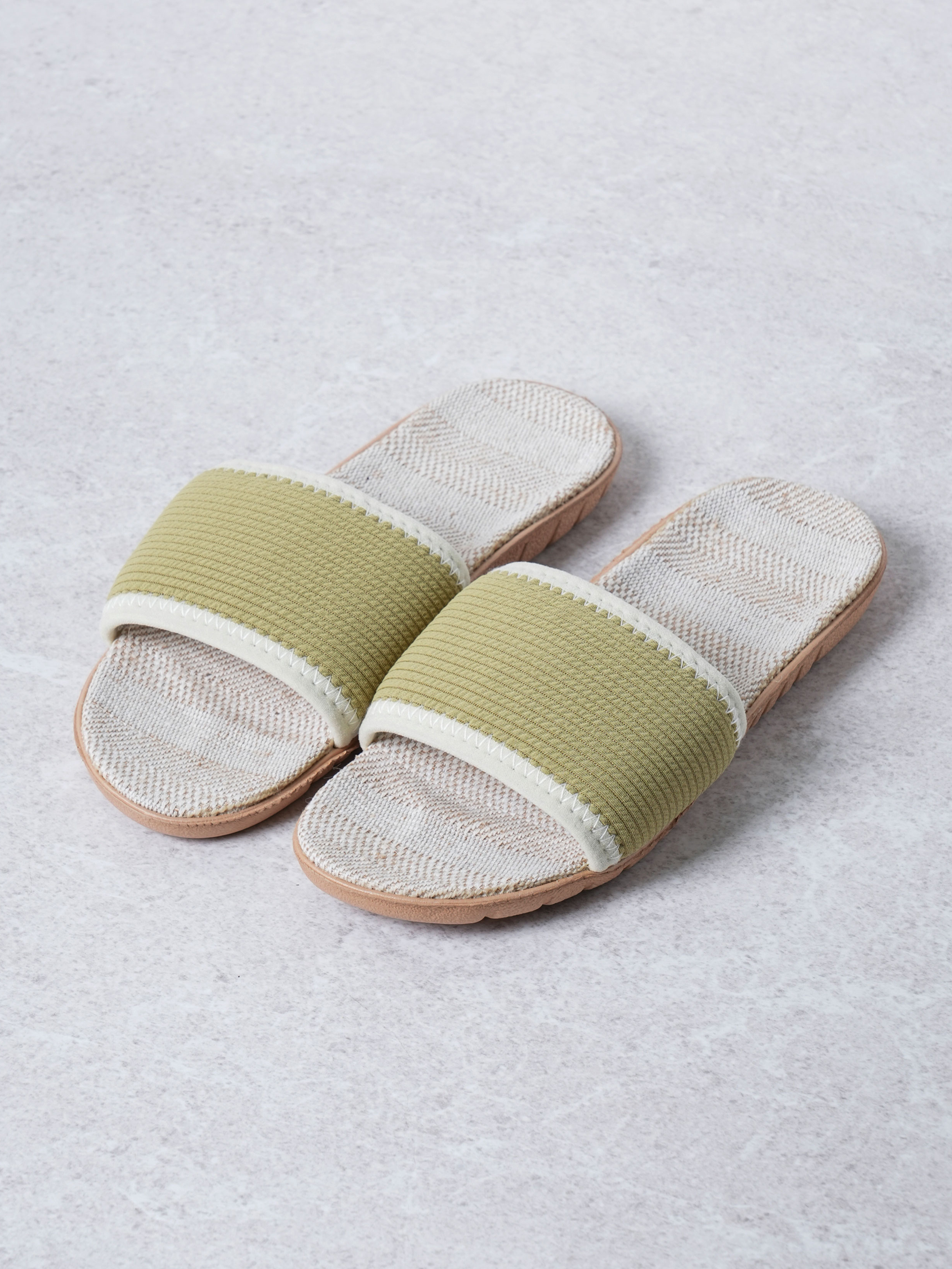밴드 무늬 린넨 슬리퍼 240 mm