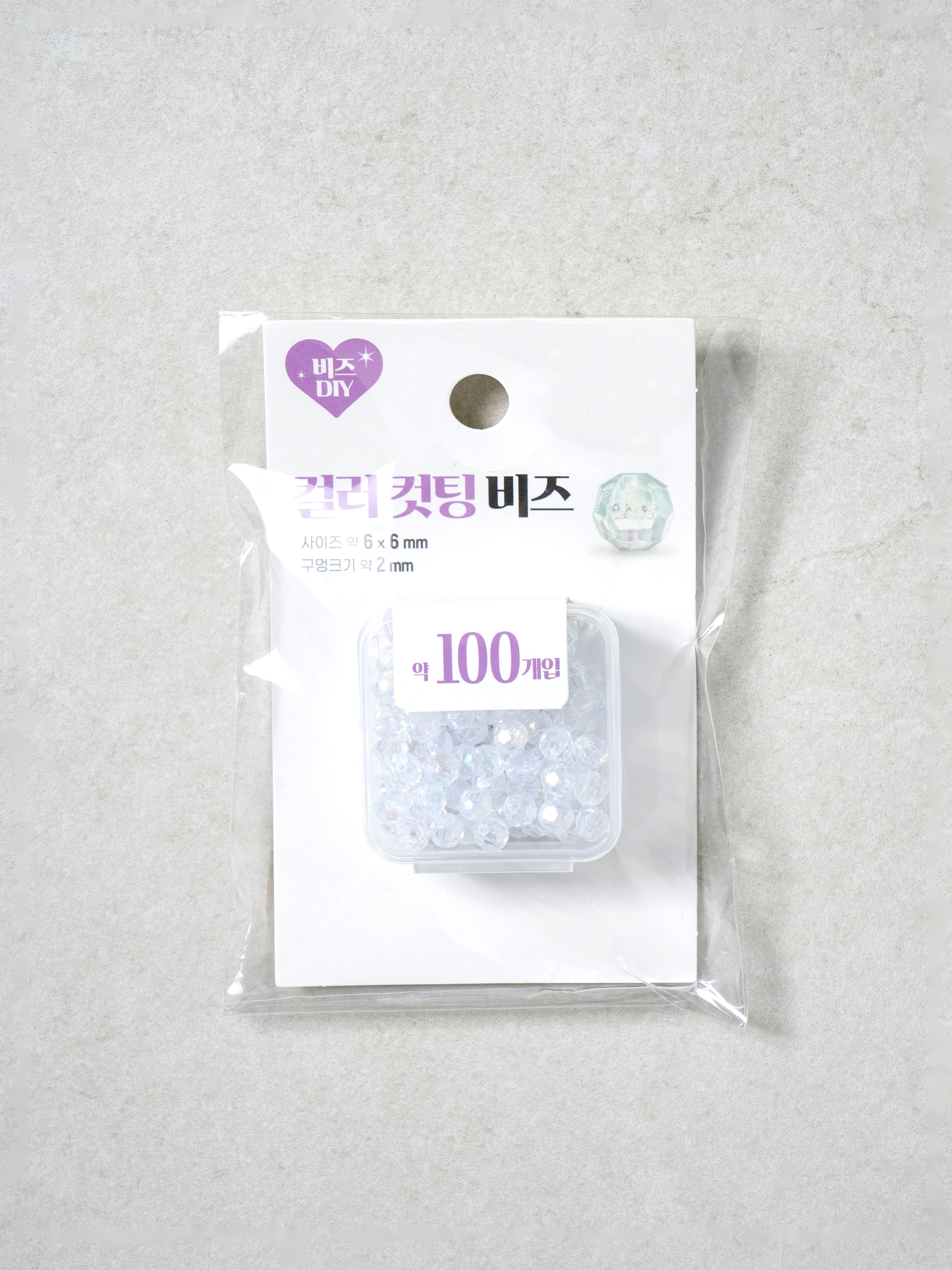 비즈DIY 커팅 비즈 소형 100개입 투명