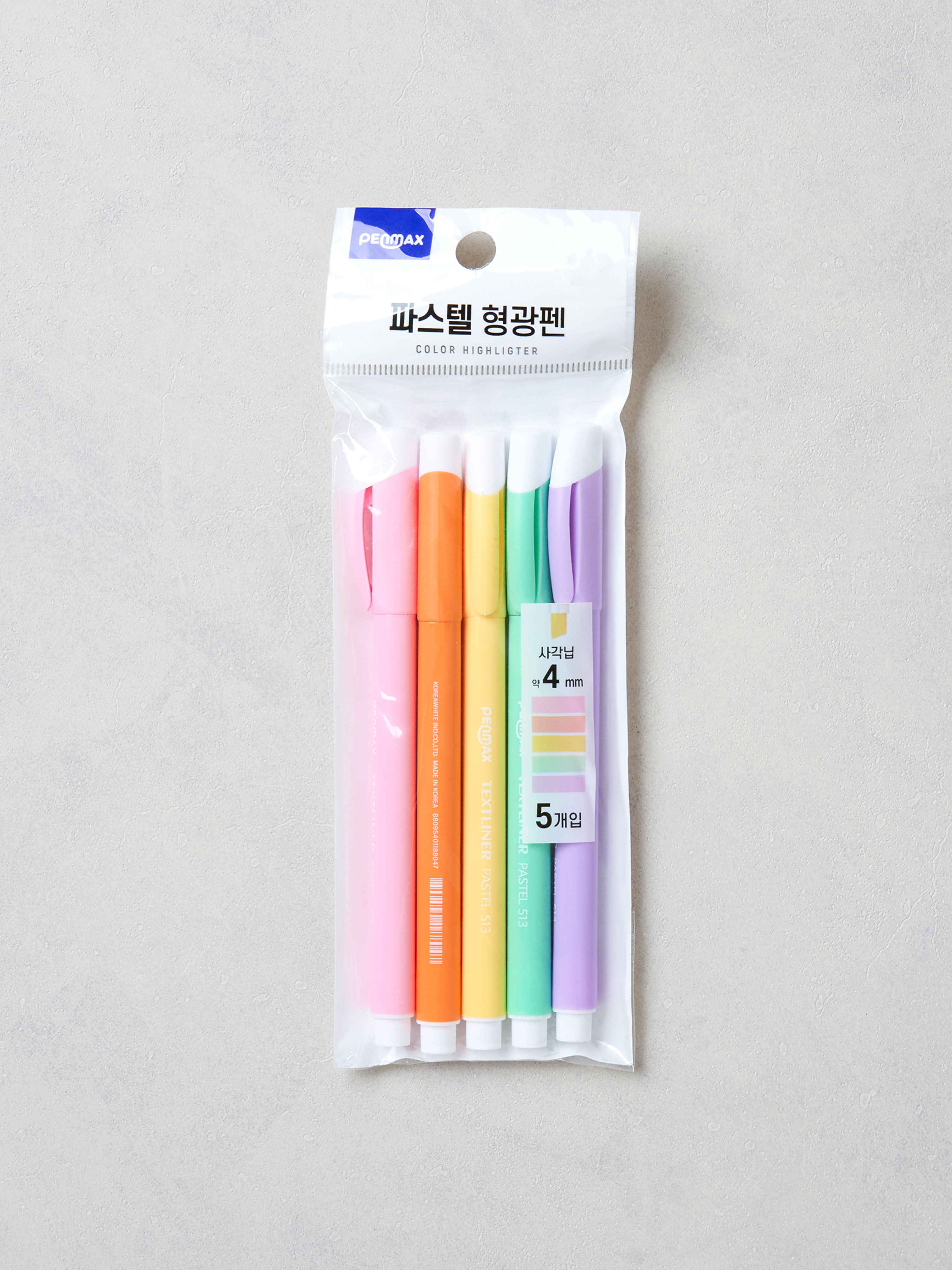 파스텔 형광펜 5개입 4 mm 소프트