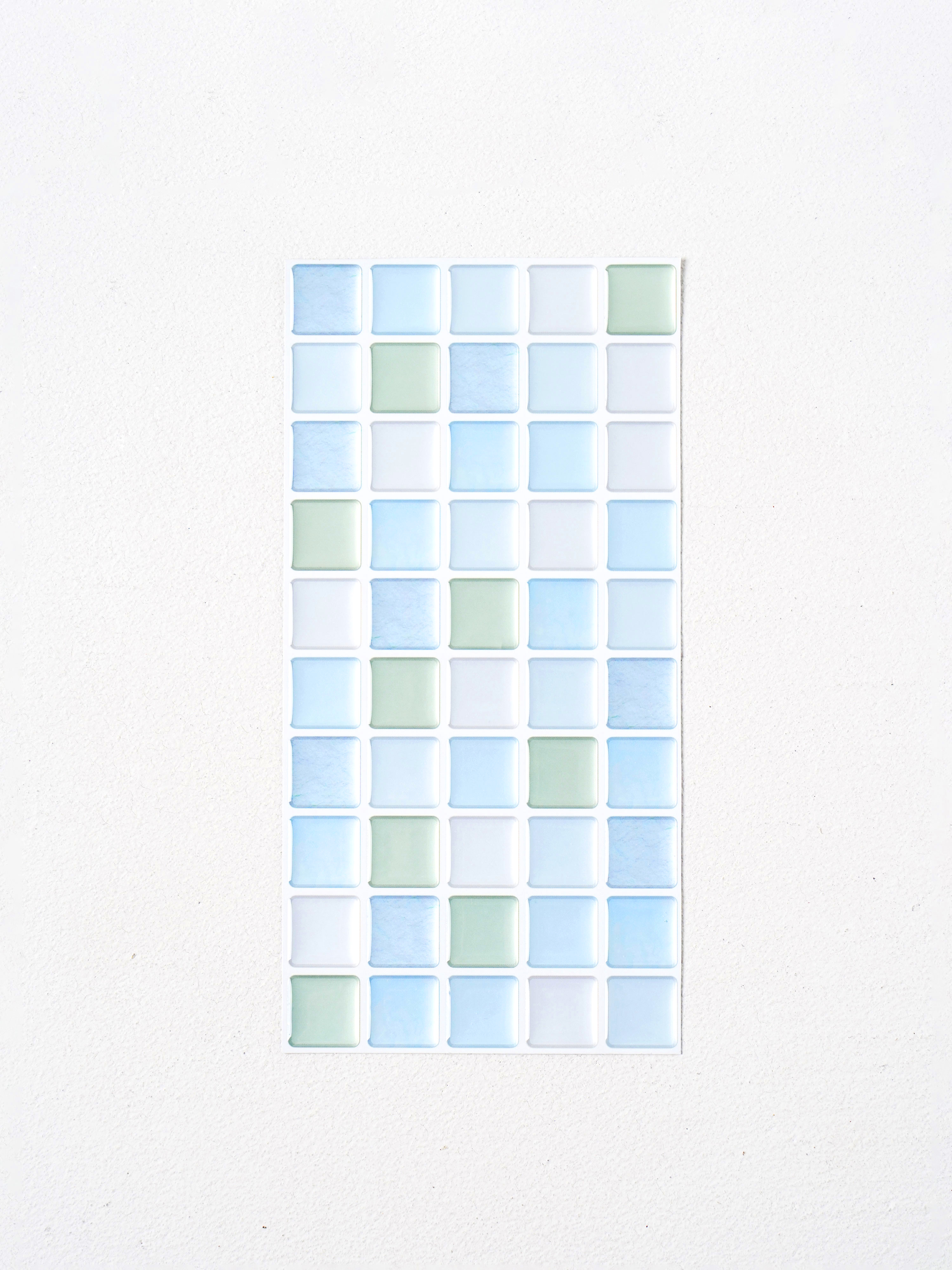 데코 스티커형 타일 시트지 10 X 20 cm 블루
