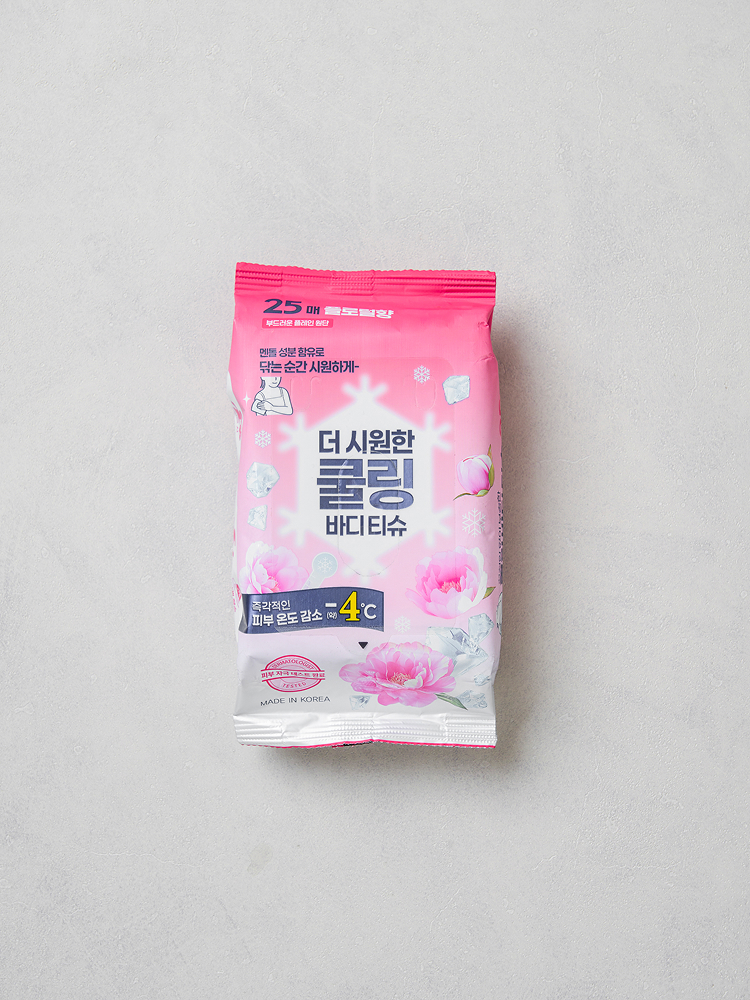 강력 쿨링 물티슈 25매입 플라워 향