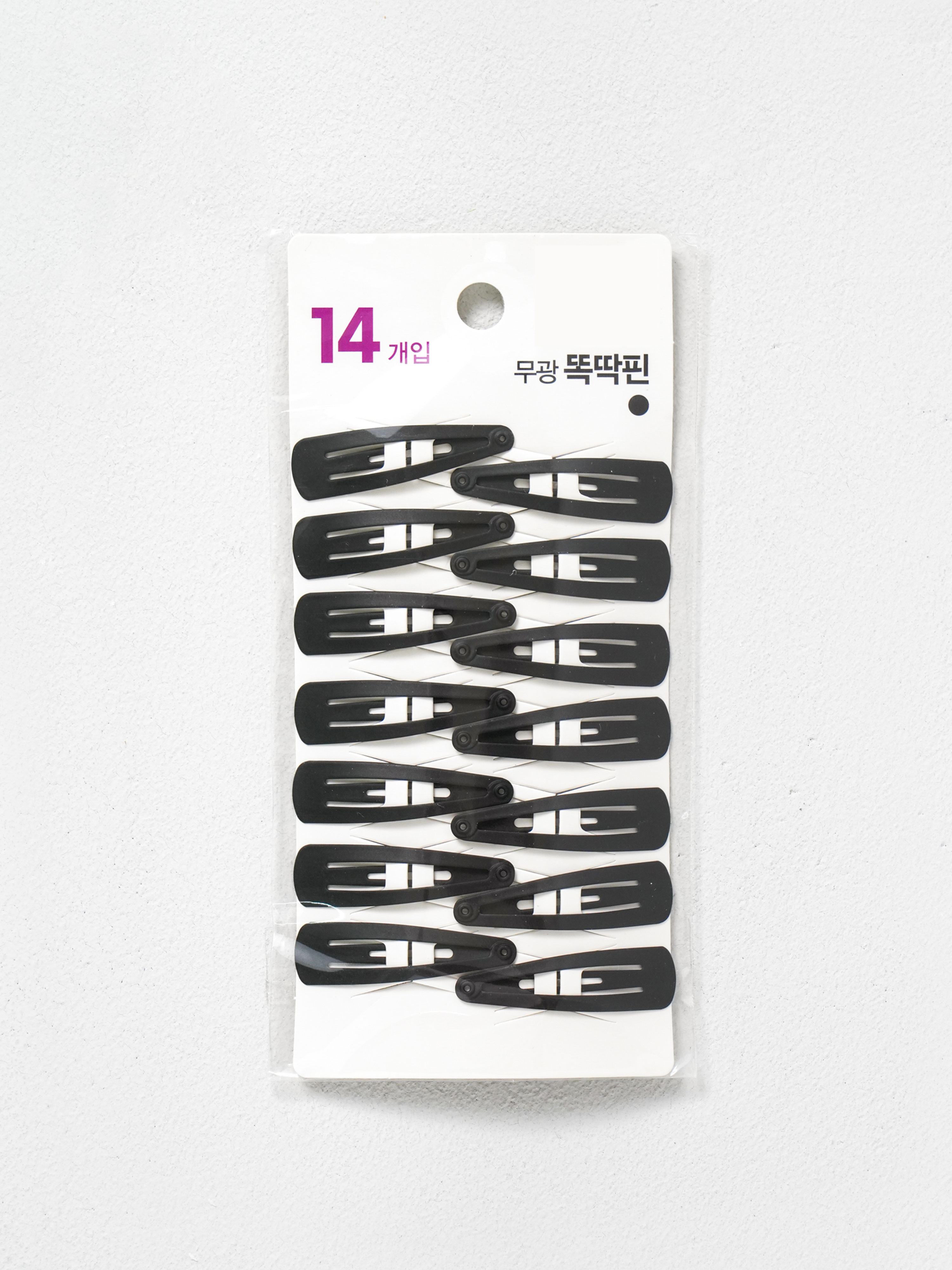 기본 헤어 똑딱핀 무광 5 cm 14개입