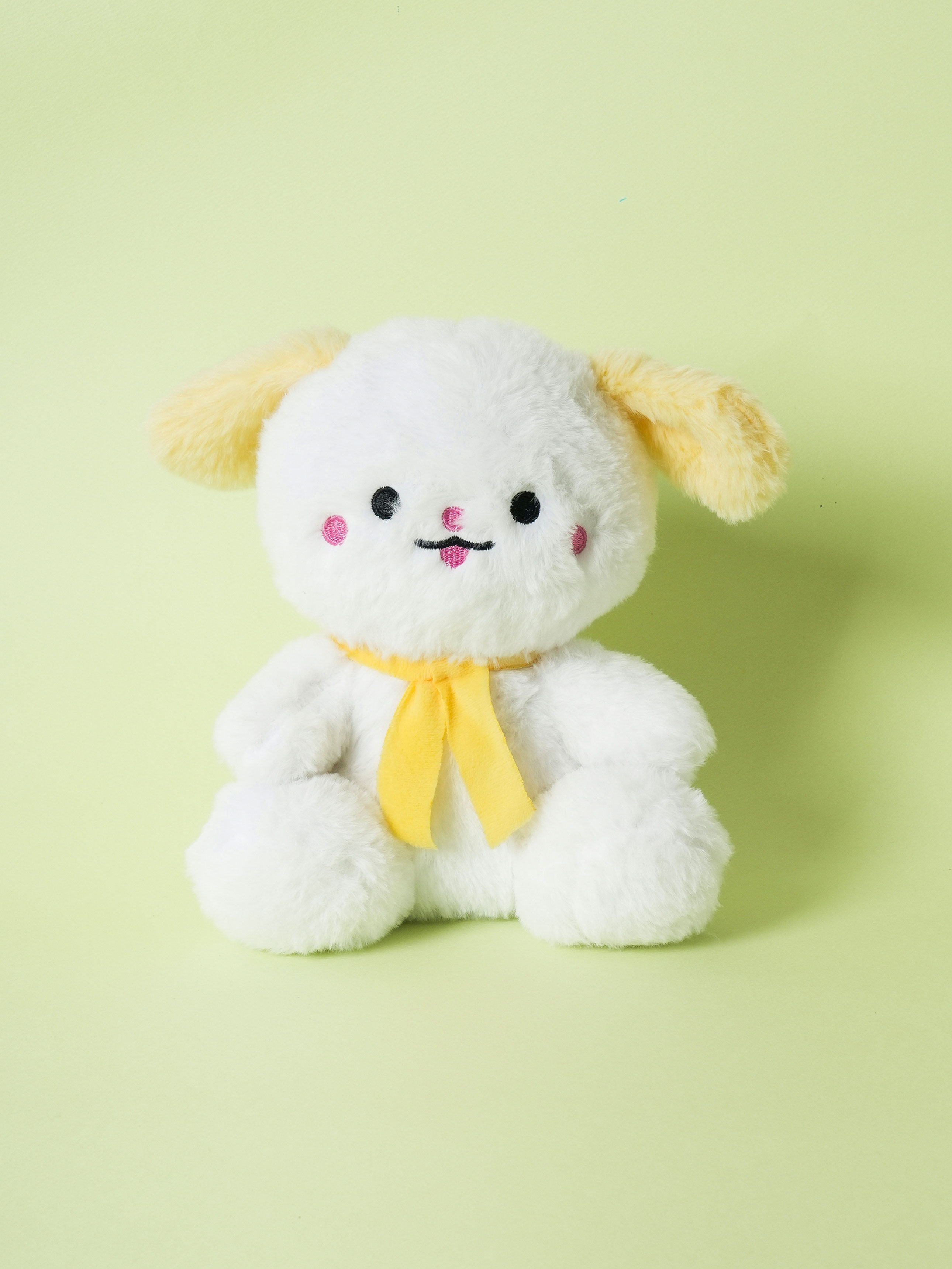 목도리 두른 강아지 인형 연노랑
