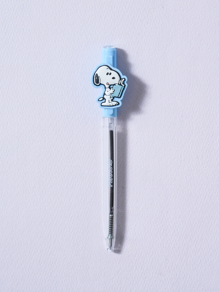 피너츠 독서 스누피 회전식 마스코트 볼펜 0.5 mm 블랙