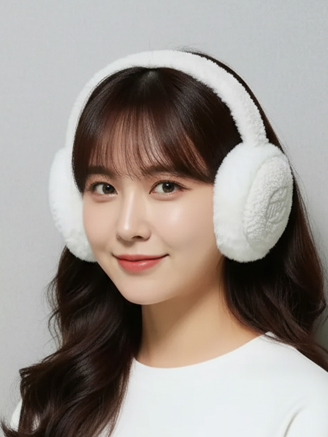 퍼 안감 뽀글이 귀마개 아이보리