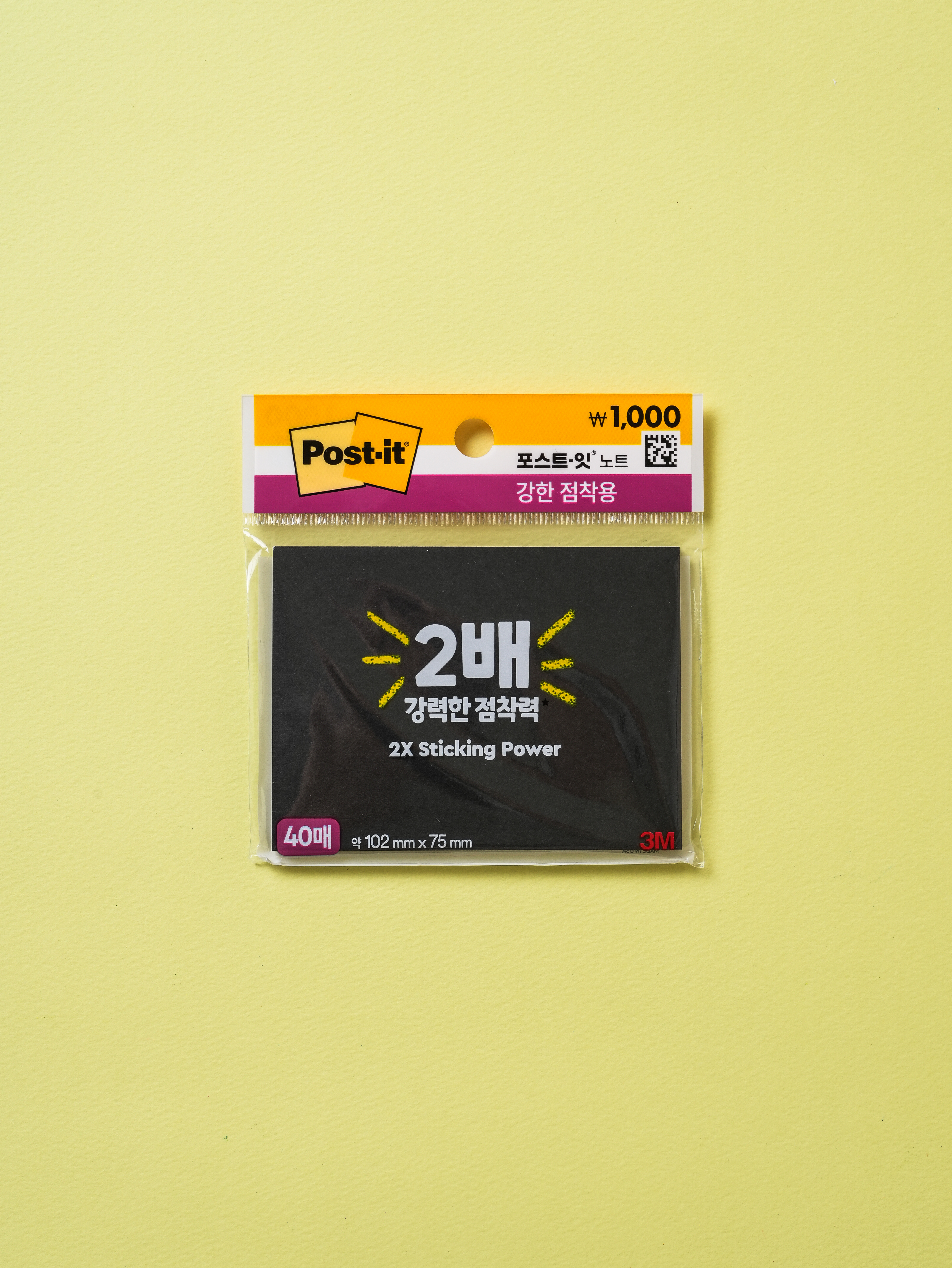 Клейкие блоки 3M Post-it 102х75 мм, 40 л., черные