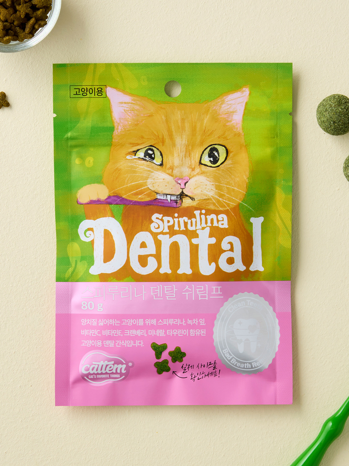[Пет] Лакомство Cattem Spirulina Dental 80 г Креветка