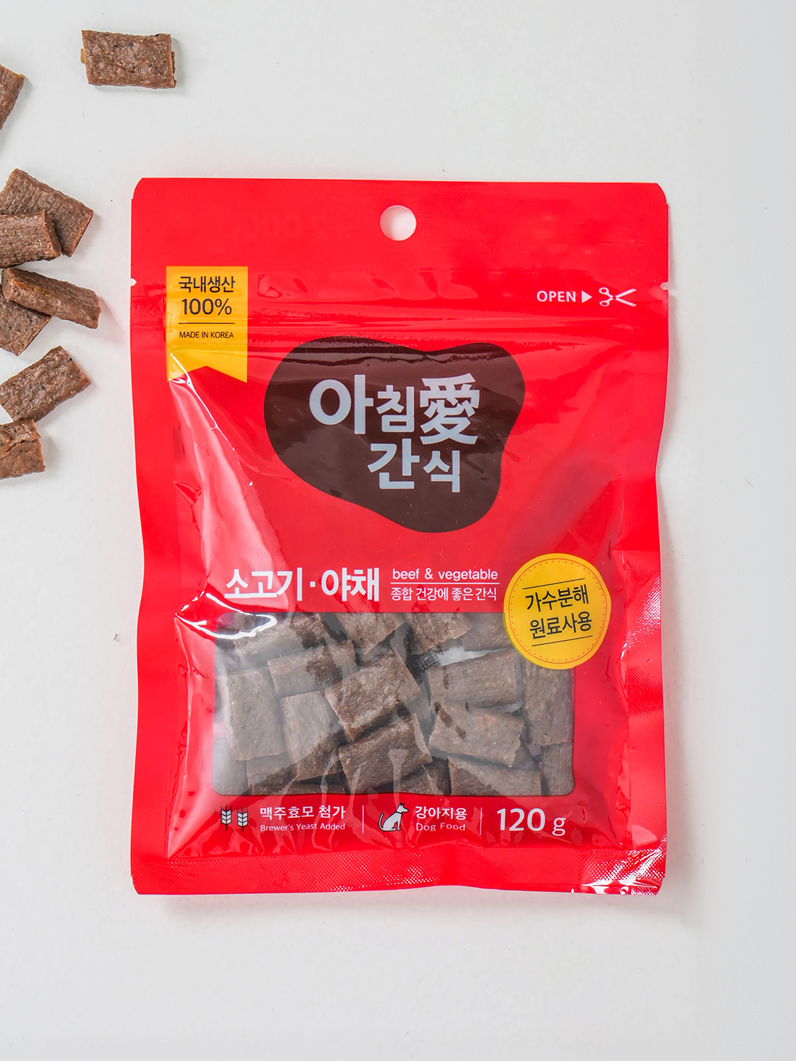 [펫] 아침애 간식 120 g 소고기＆야채