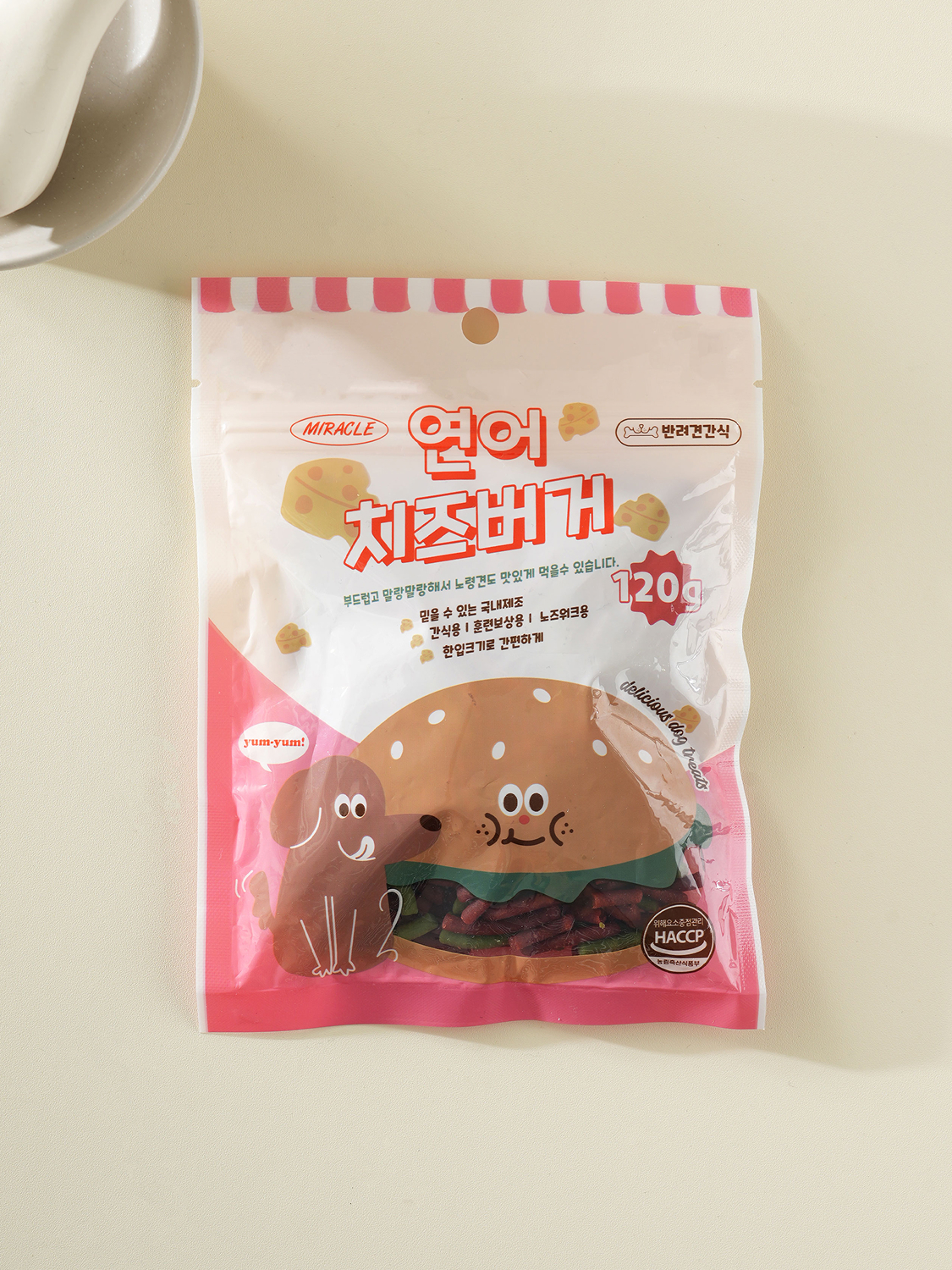 [펫] 강아지용 미라클 치즈 버거 120 g 연어
