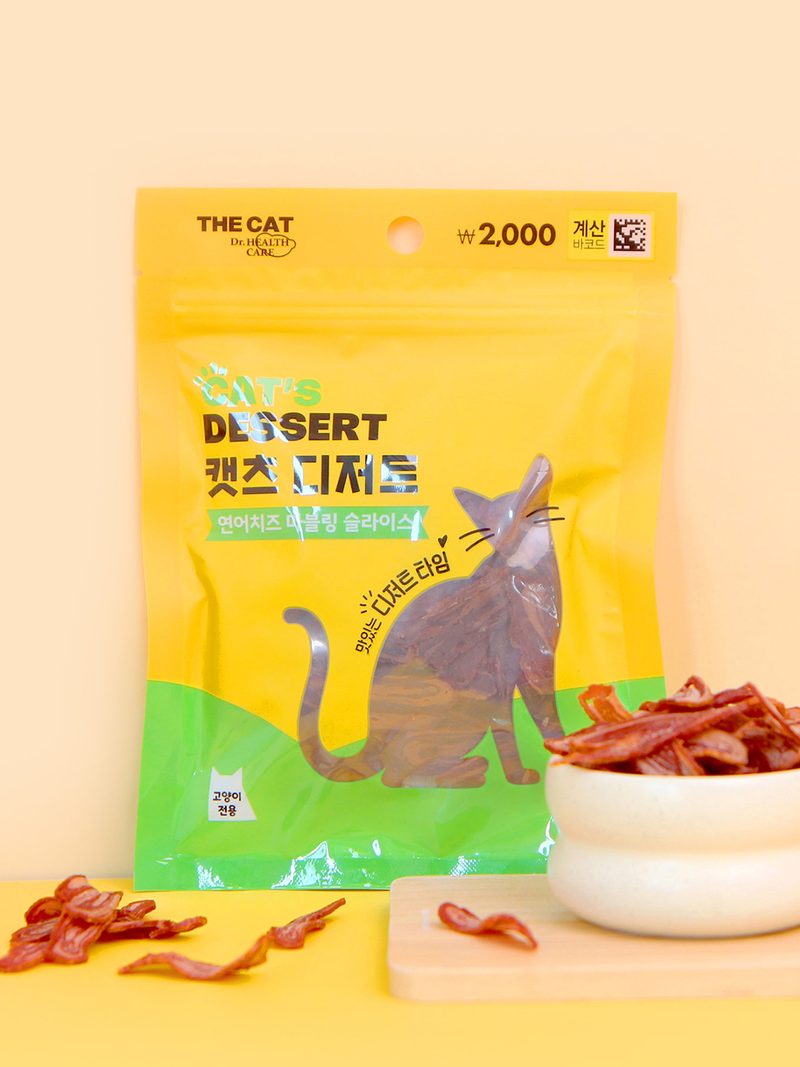 [펫] 더캣 캣츠 디저트 마블링 슬라이스 50 g 연어 치즈
