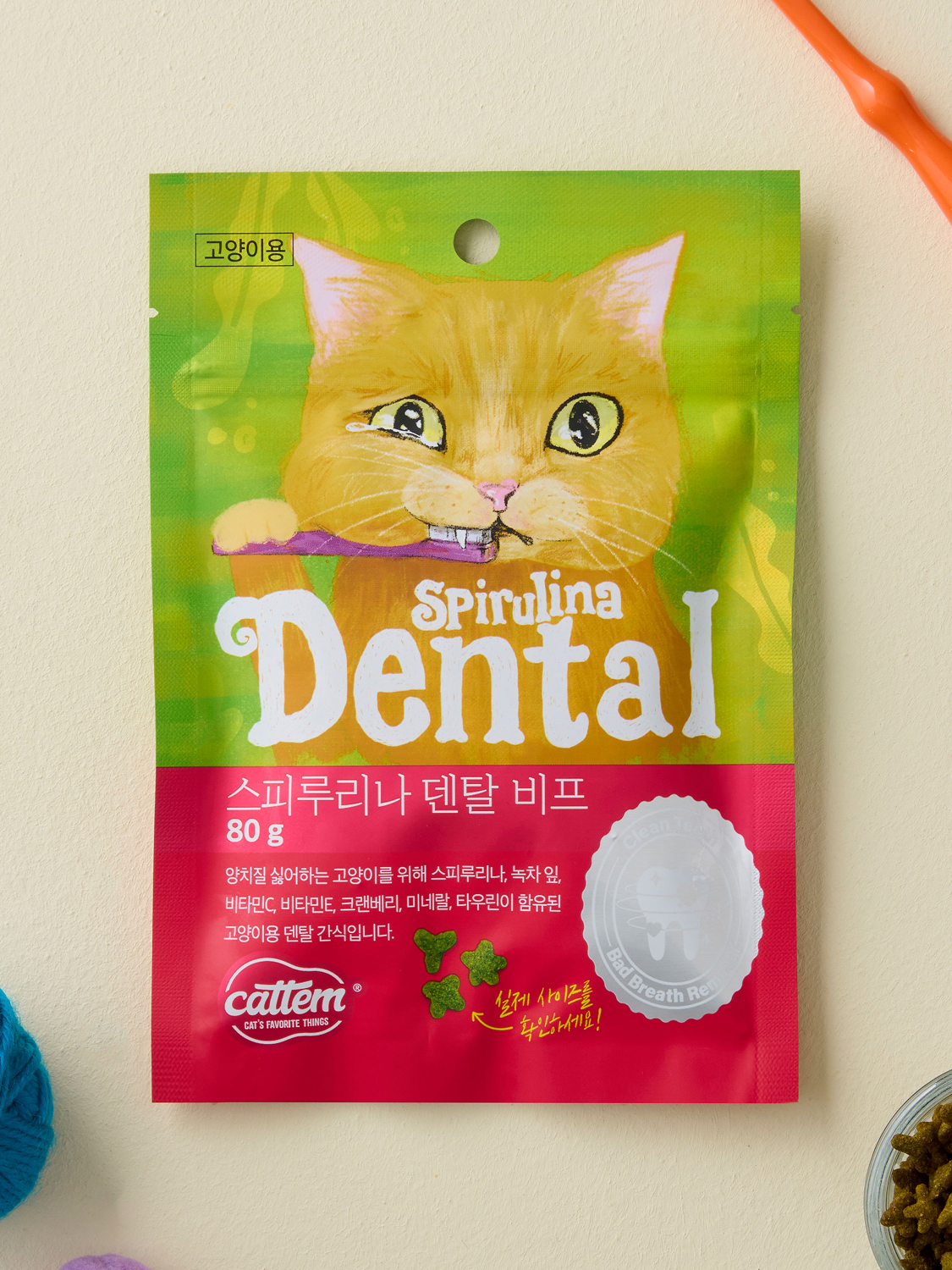 [Питомец] Cattem Spirulina Dental 80 г, говядина