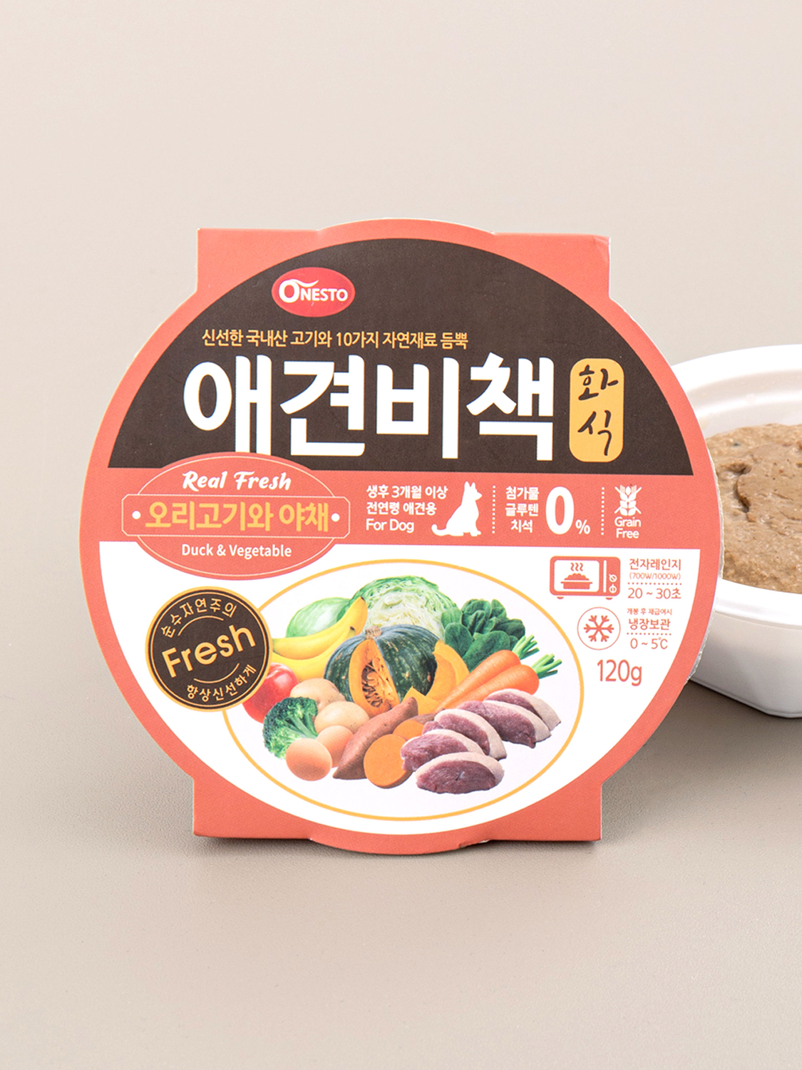 [펫] 애견비책 화식 120 g 오리고기와 야채
