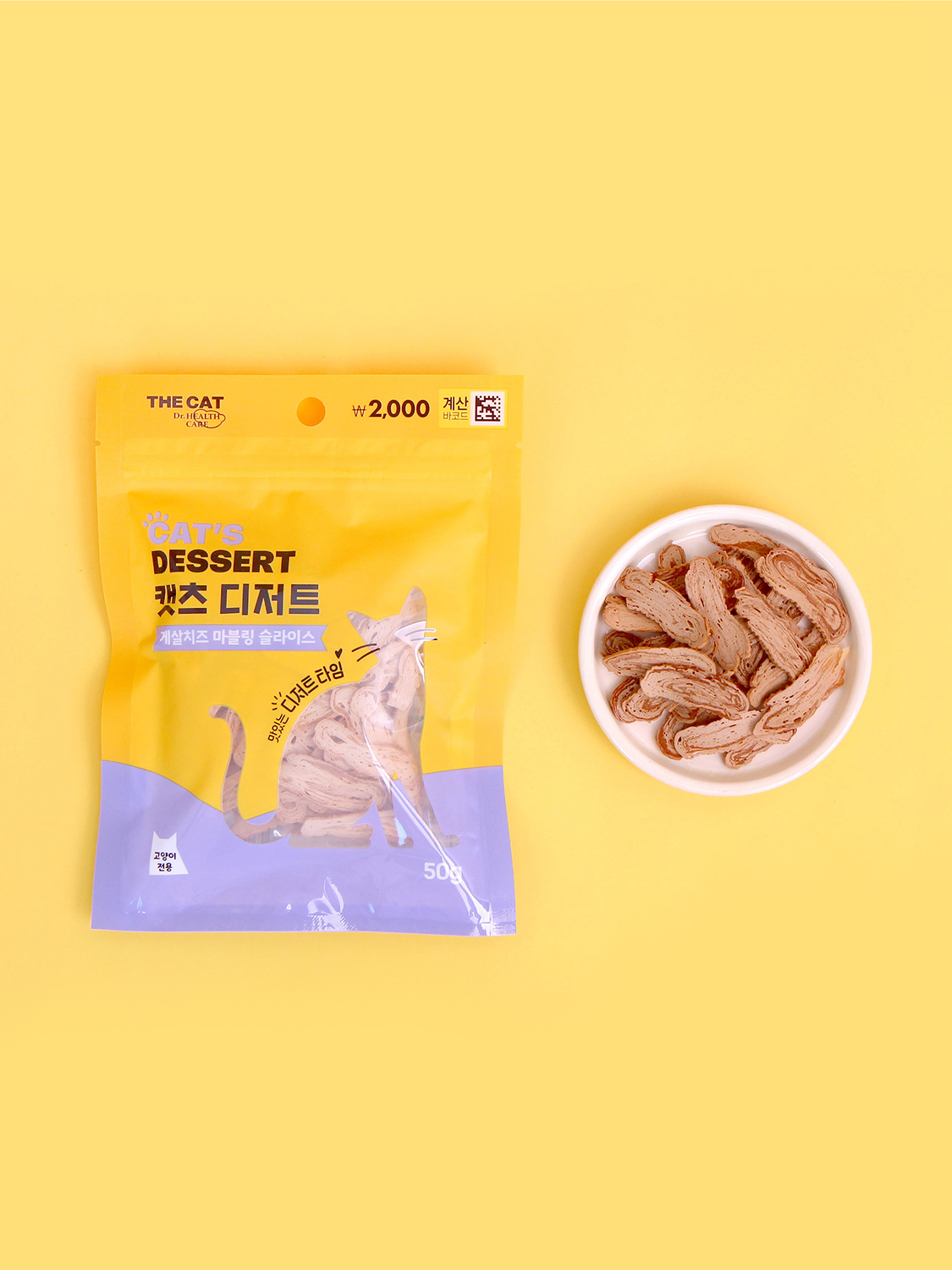[펫] 더캣 캣츠 디저트 마블링 슬라이스 50 g 게살 치즈