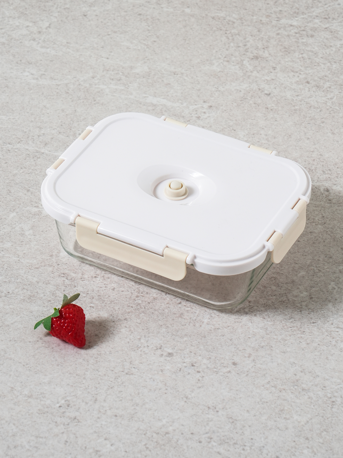 직사각 진공 유리 밀폐 찬통 1.1 L
