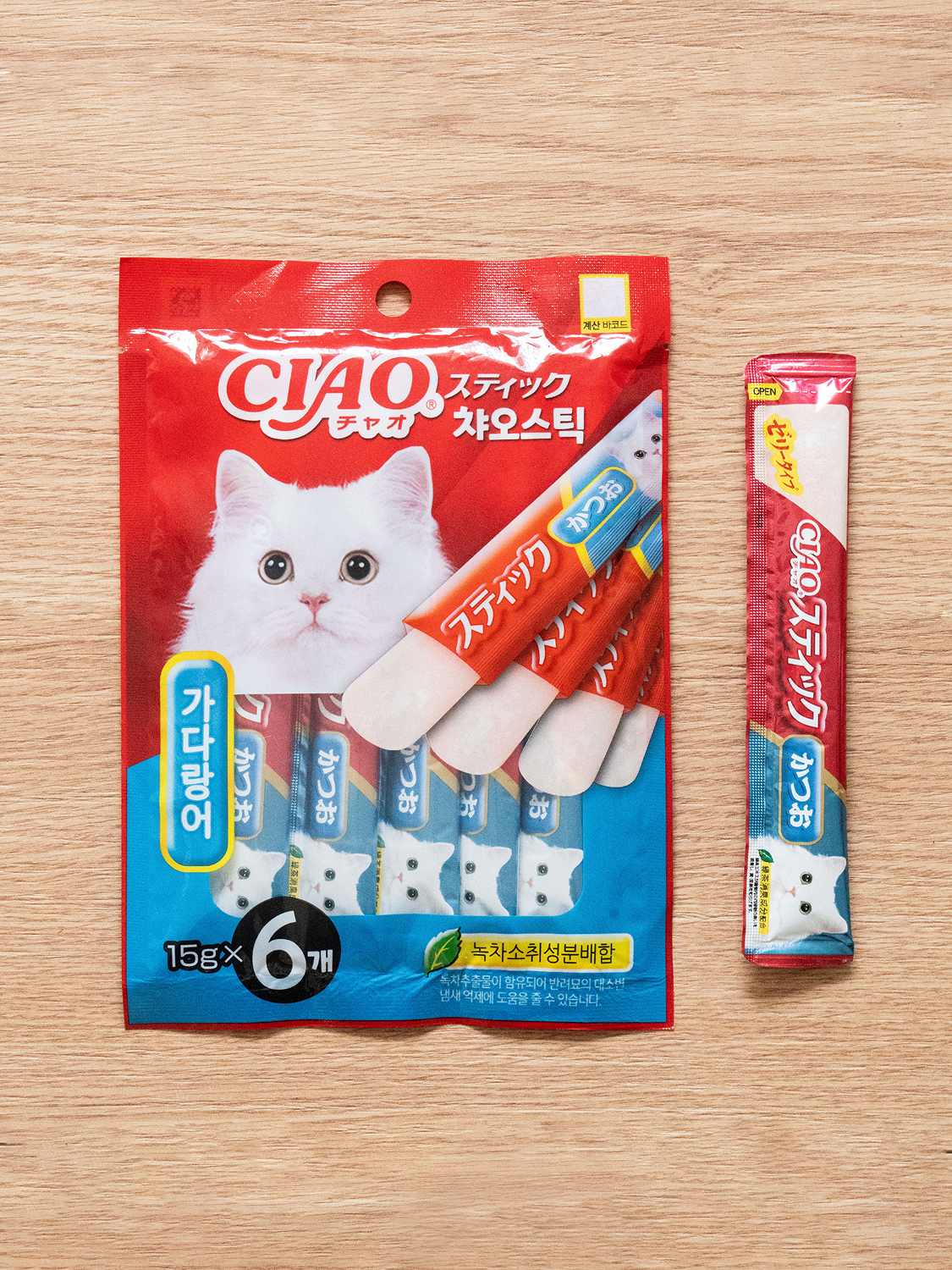 [펫] 이나바 챠오스틱 가다랑어 15 g X 6개입