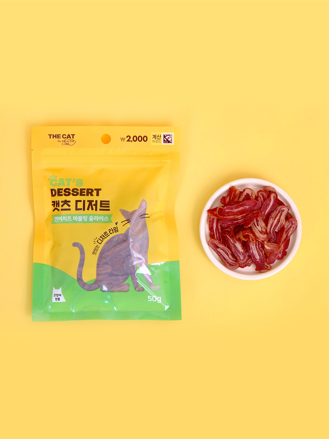 [펫] 더캣 캣츠 디저트 마블링 슬라이스 50 g 연어 치즈