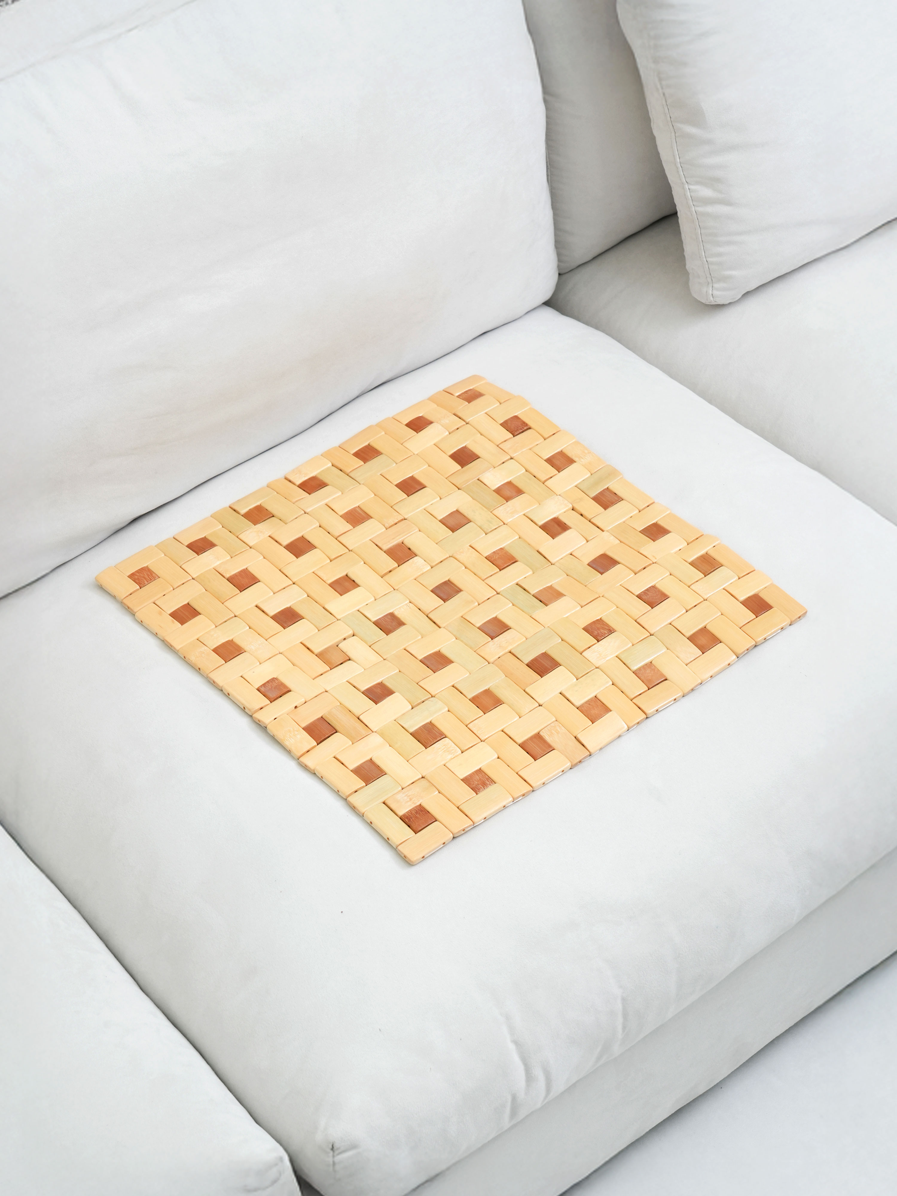 다이소 직사각 마작 대나무 방석 43 X 43 cm