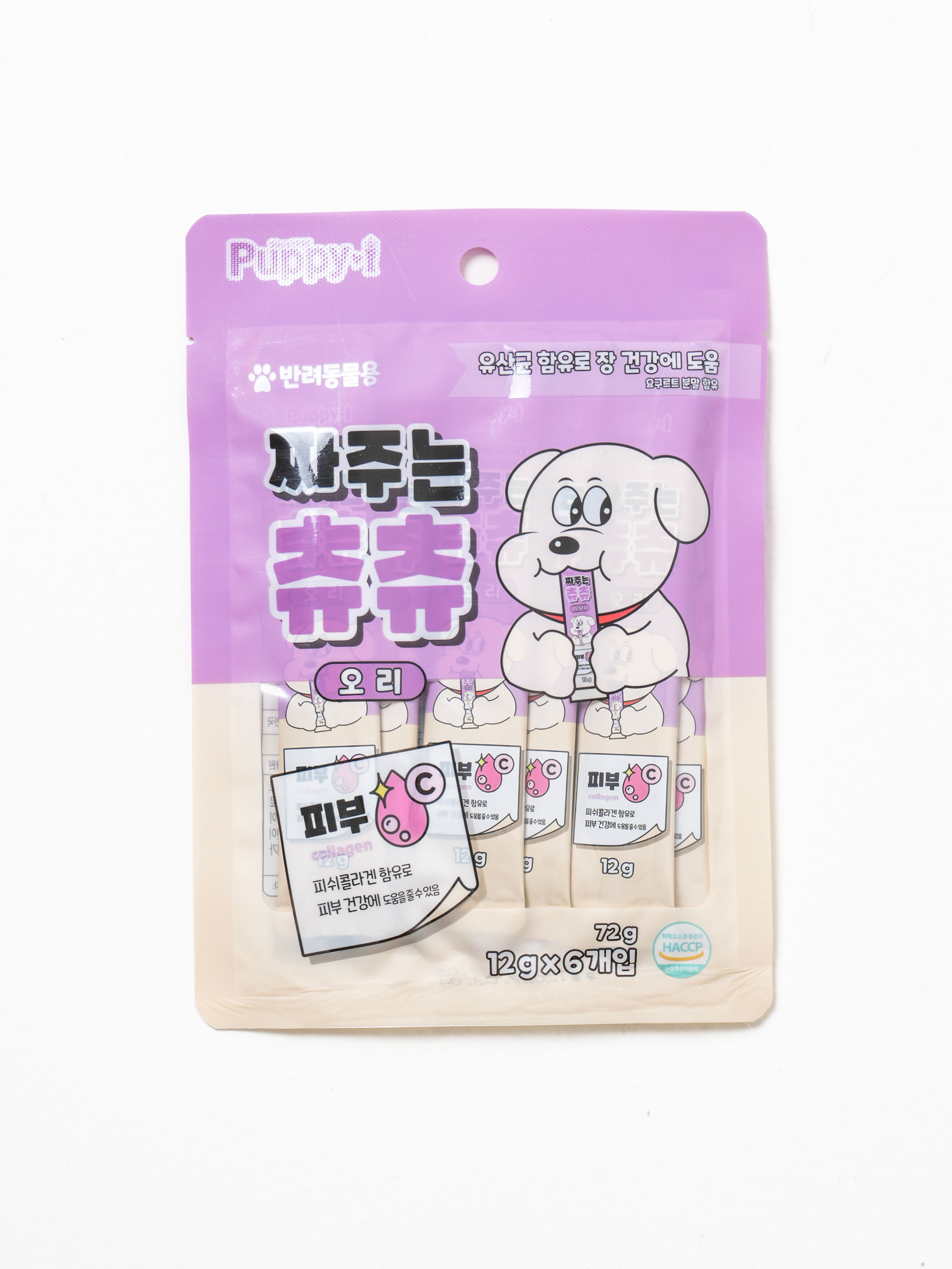 [펫] 퍼피아이 짜주는 츄츄 12 g X 6개입 오리